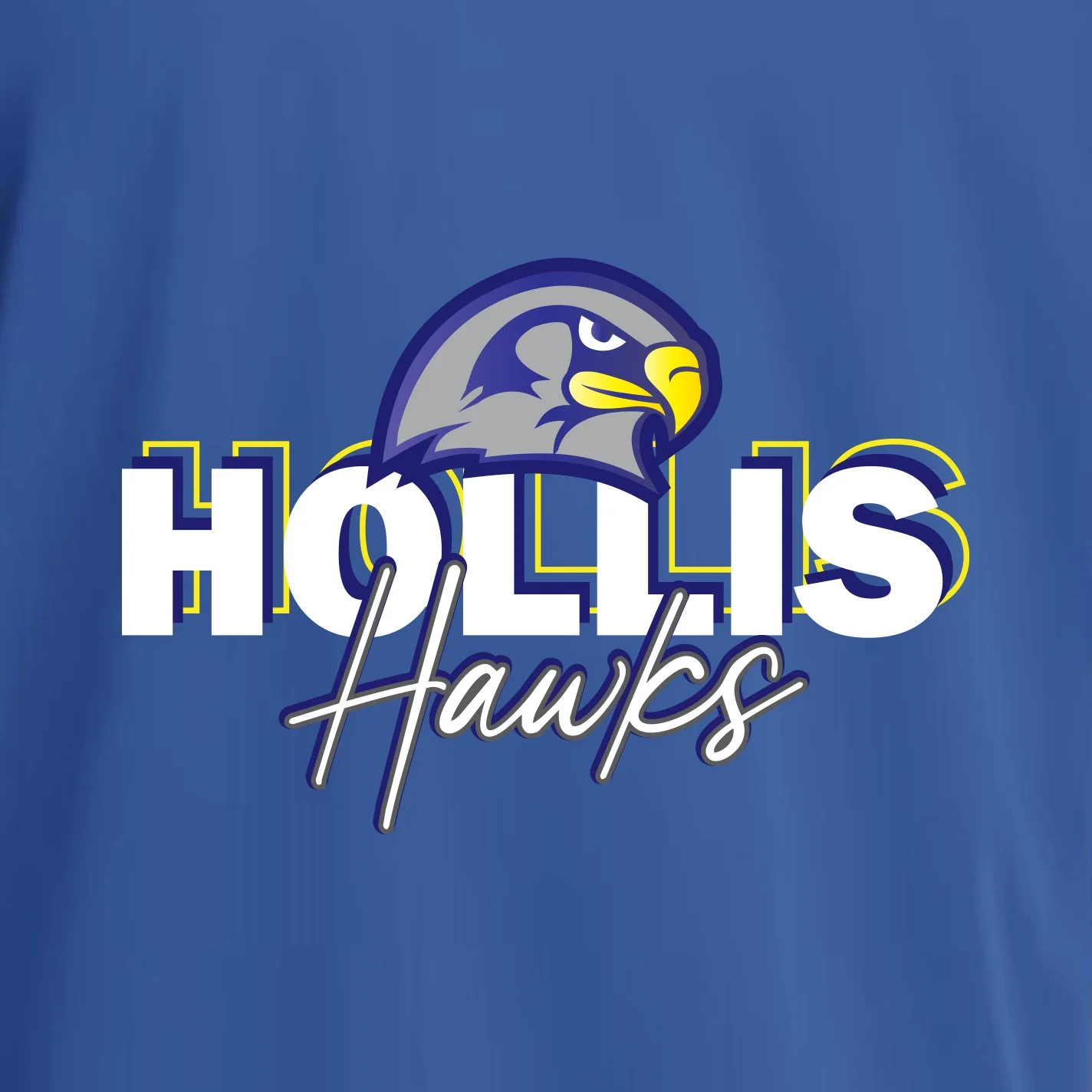 Hollis Hawks script logo