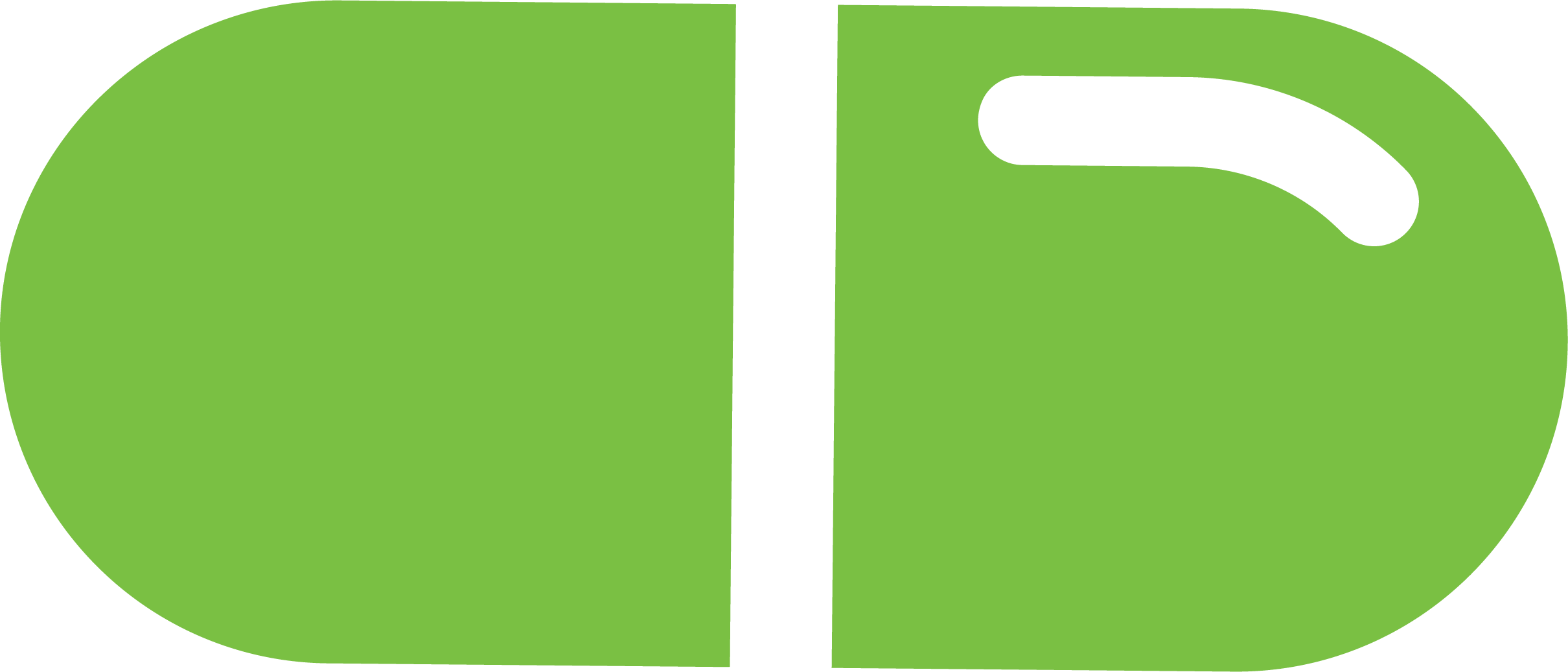 A green pill capsule, split in half showing the left half solid green and the right half with a black mark or imprint.