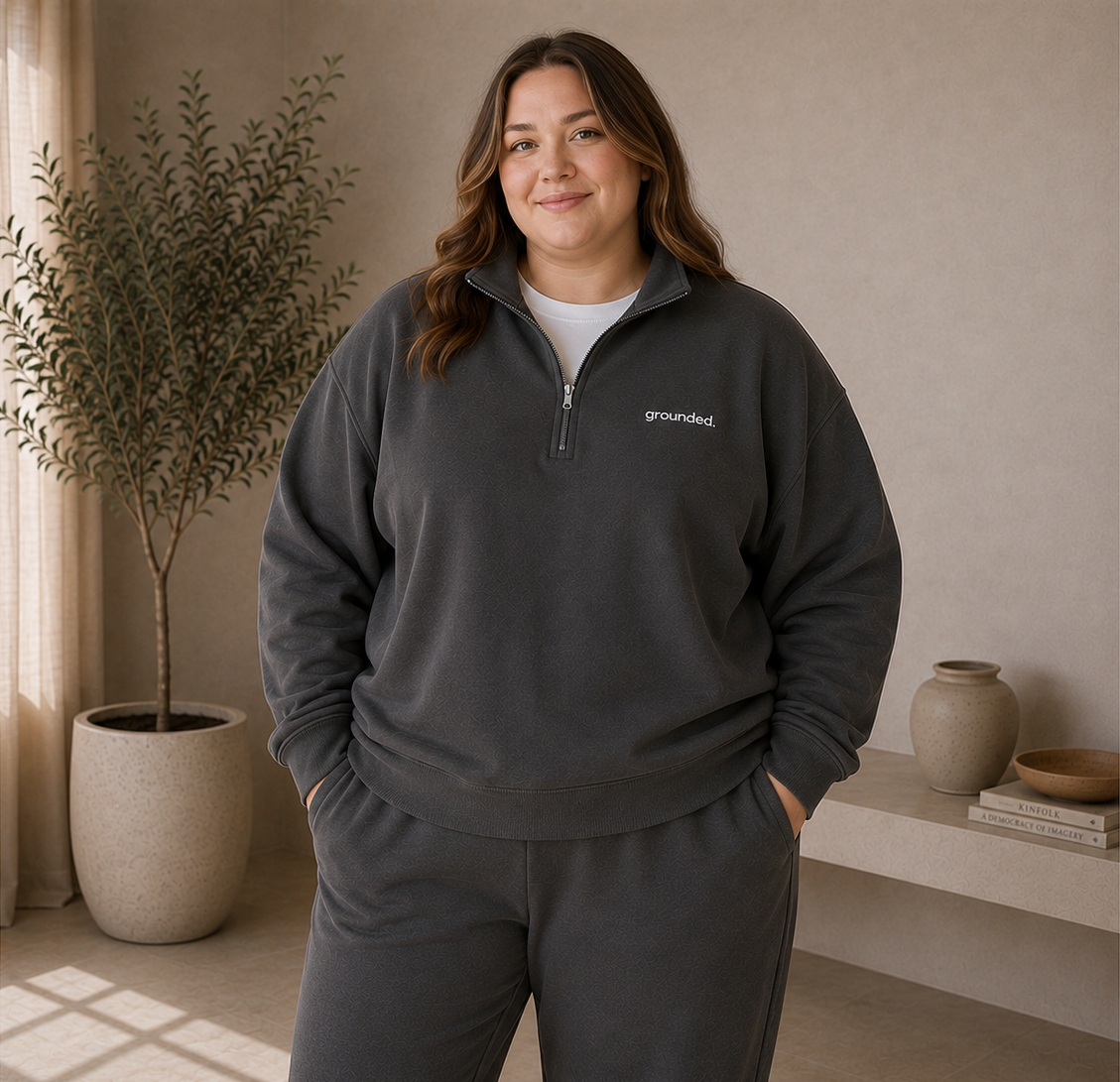 The Grounded Everyday Quarter-Zip (Navy, Smoke)