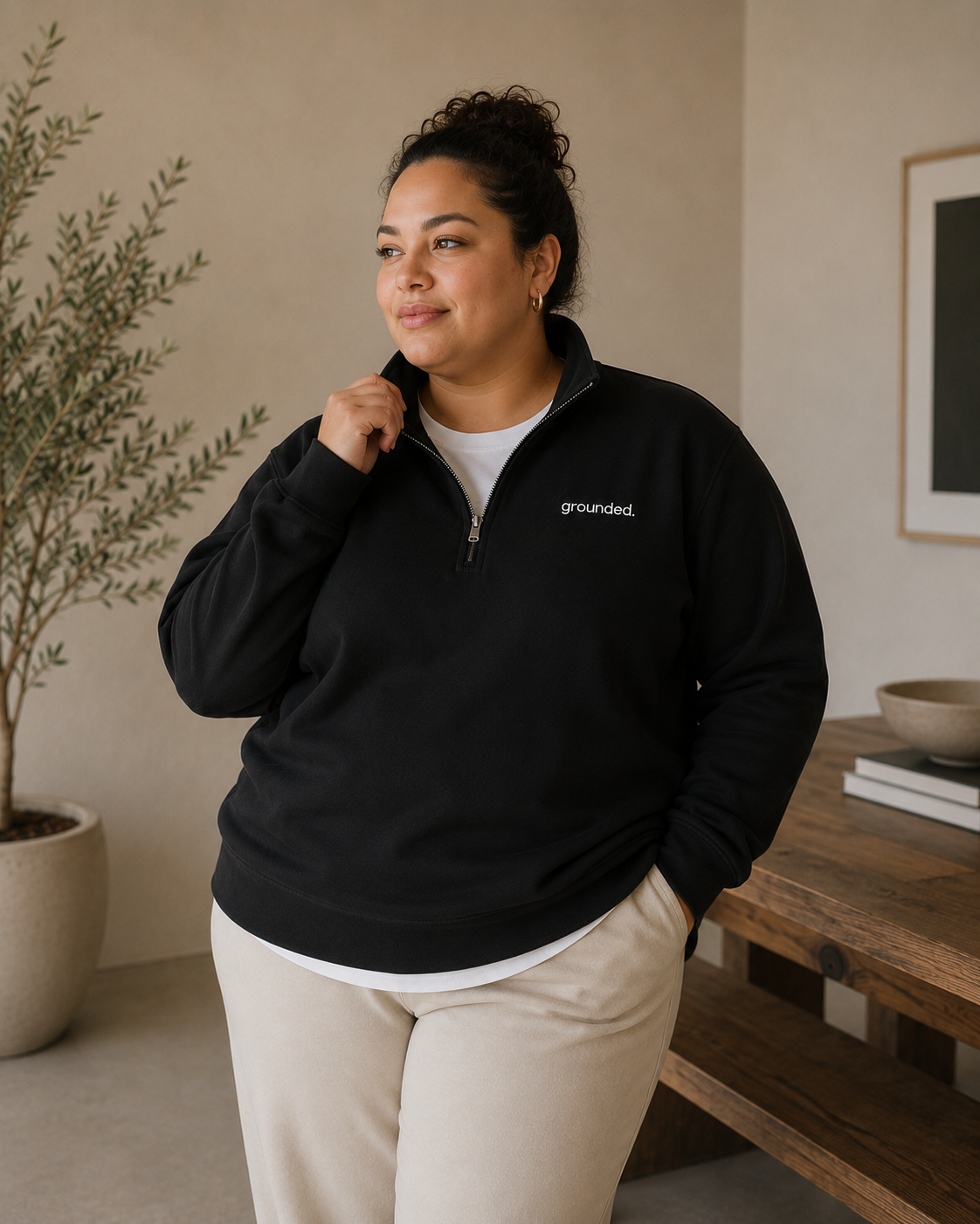 The Grounded Everyday Quarter-Zip (Black)