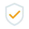 A shield emblem with a check mark inside it, suggesting security or protection.
