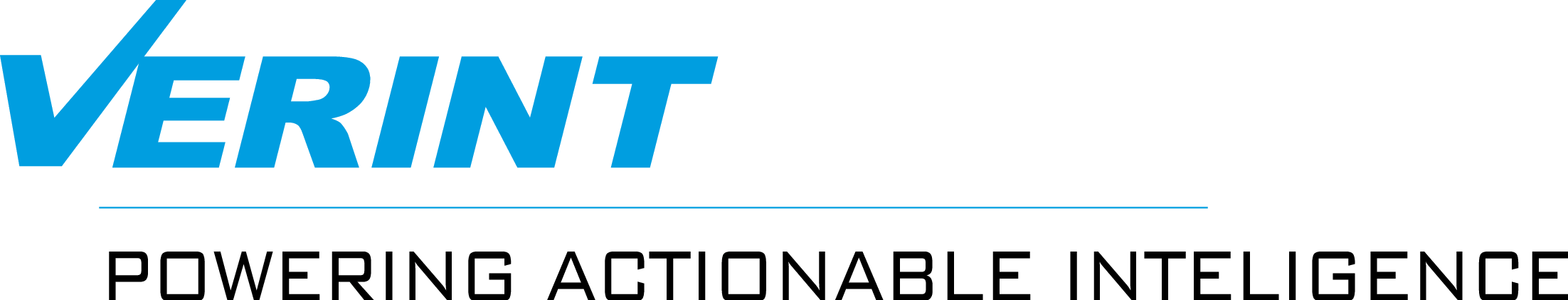 Verint logo with the slogan "Powering Actionable Intelligence"