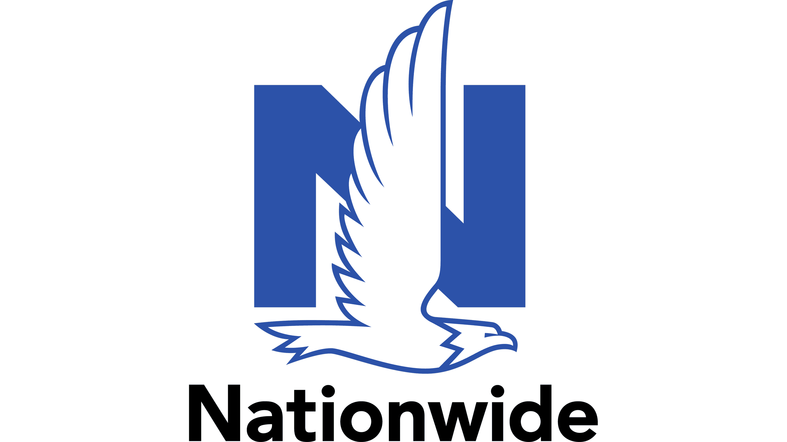 Logo of the Nationwide featuring a stylized white bird with outstretched wings on a black background.