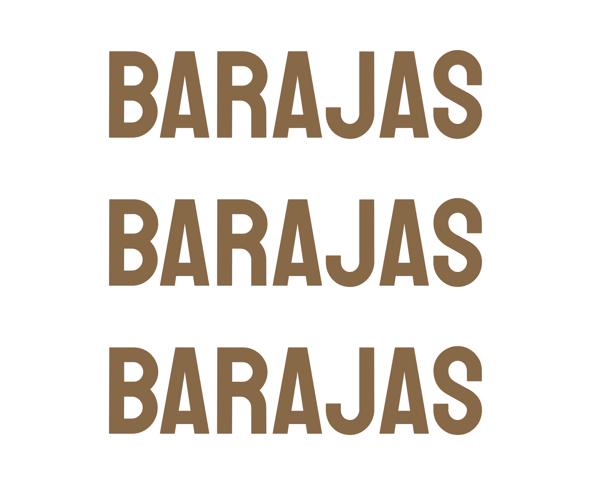 Texto en negrita que dice 'BARRAJAS' repetido varias veces en diferentes tamaños sobre un fondo negro.