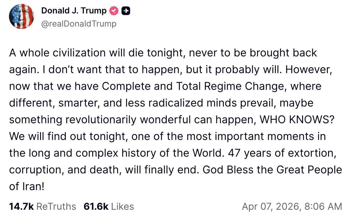 Trump Truth Social Post