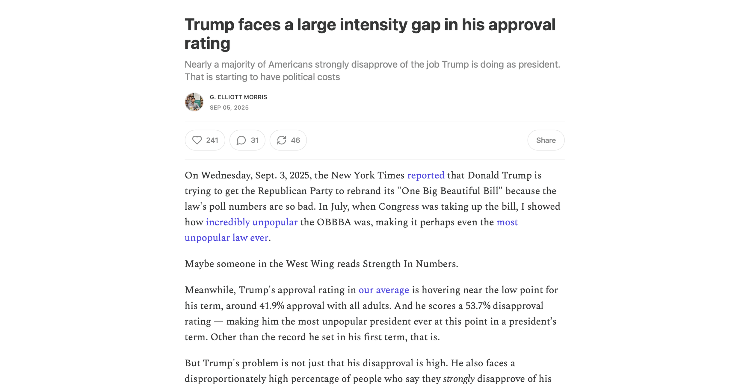 Trump intensity gap