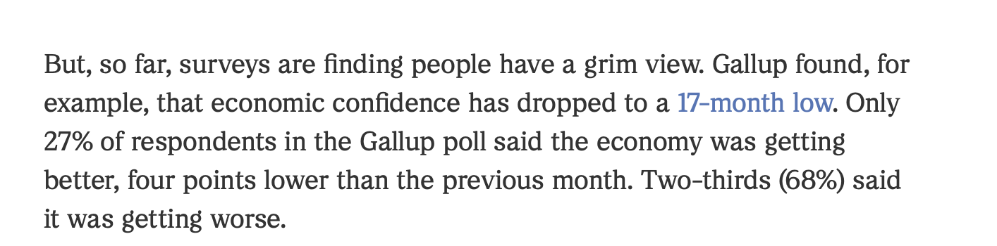 Economy getting worse
