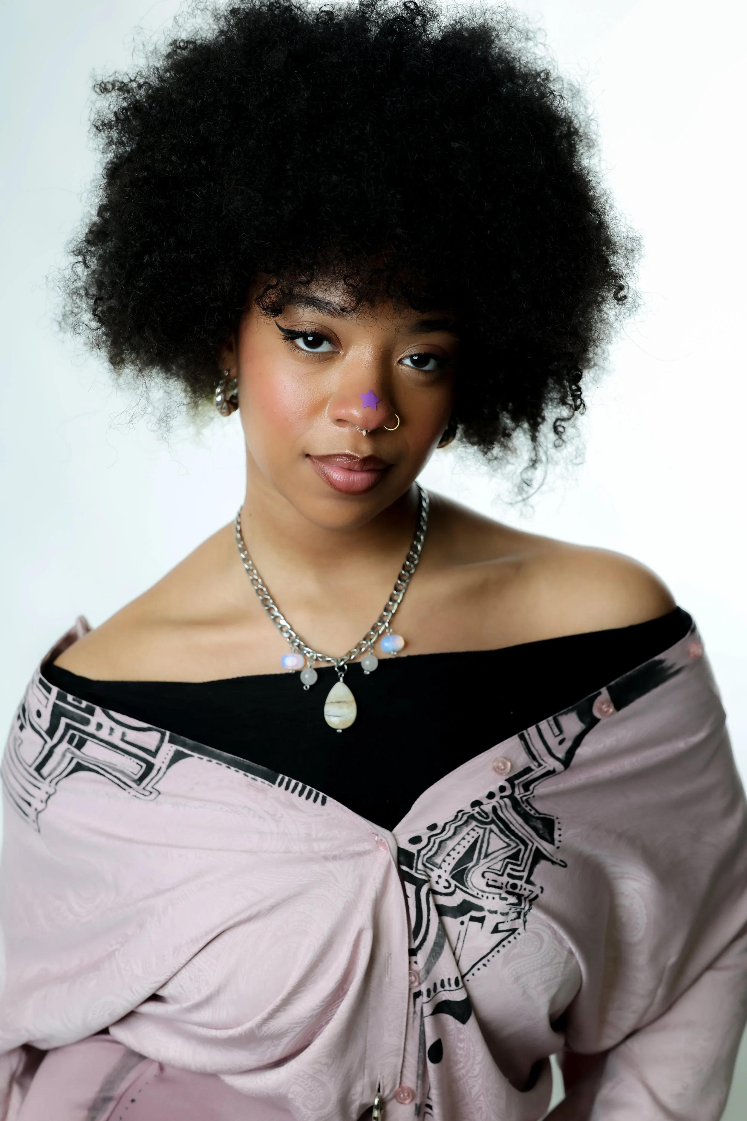 silver chain w/ stone charms