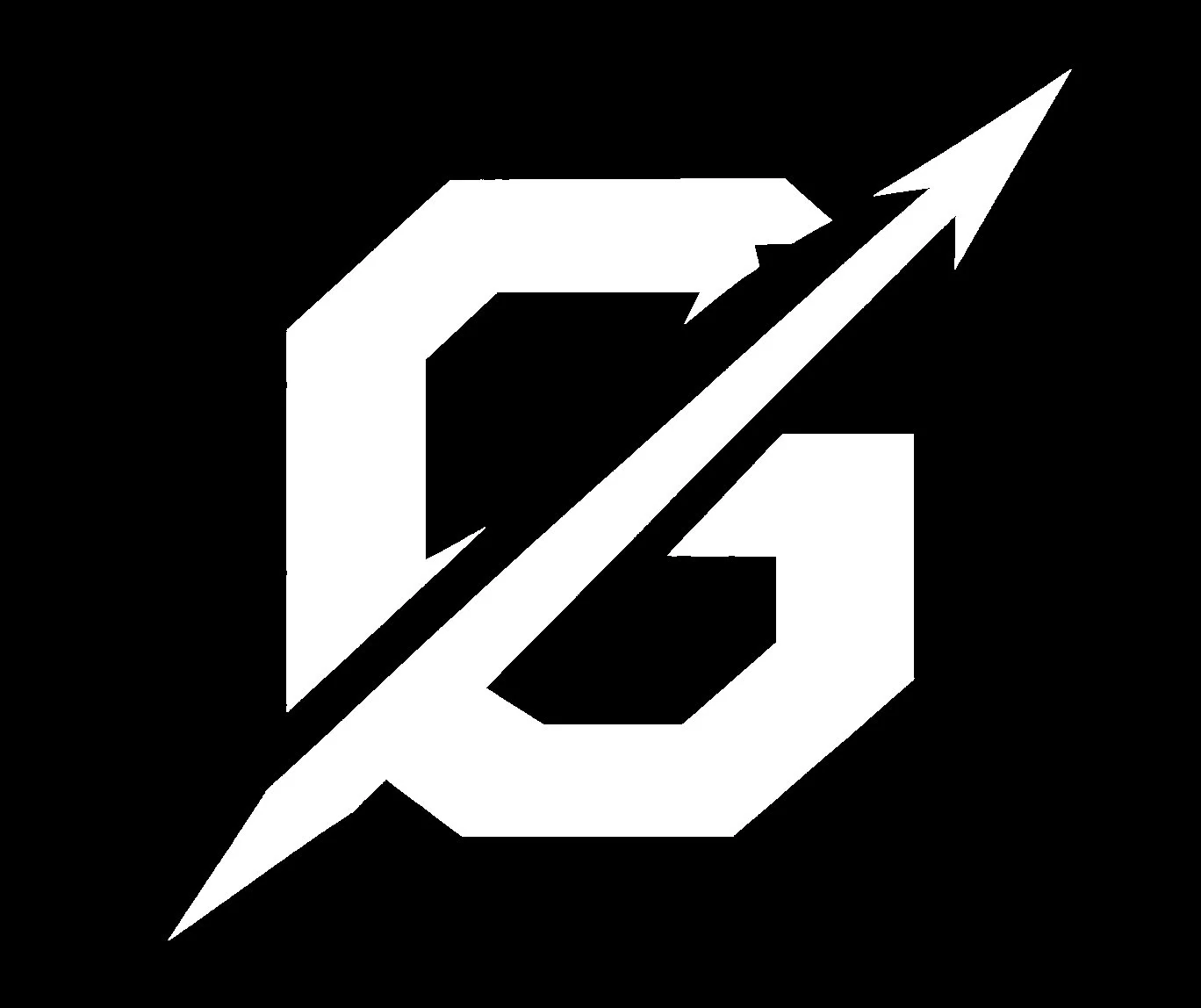 A stylized black and white logo with the letter 'G' inside, intersected by a diagonal arrow pointing upward to the right.
