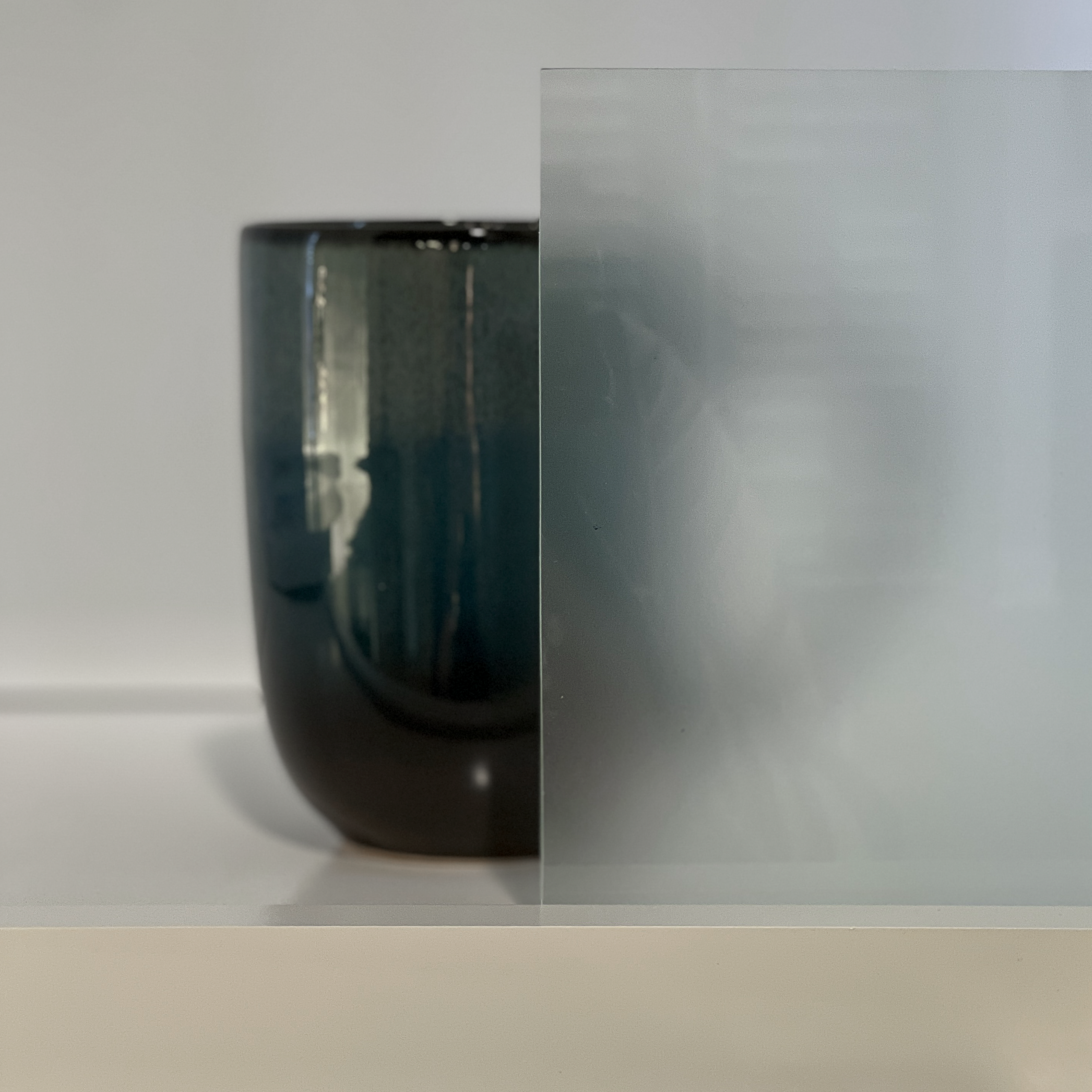 Frosted/Satin – A smooth, matte finish that softens light and fully obscures detail. Ideal for maximum privacy with a modern, understated look.