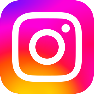 Instagram logo with a colorful gradient background.