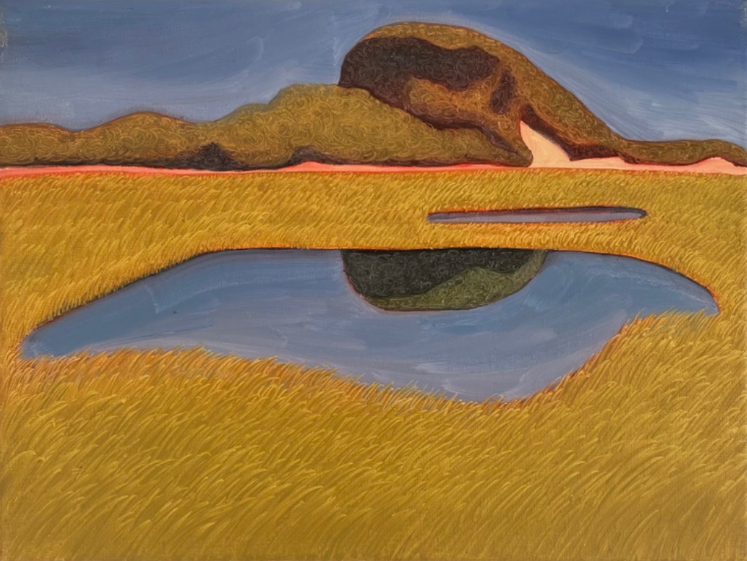 Marsh reflection (Herring Cove), oil on linen, 9 by 12 inches, 2024 $1,600