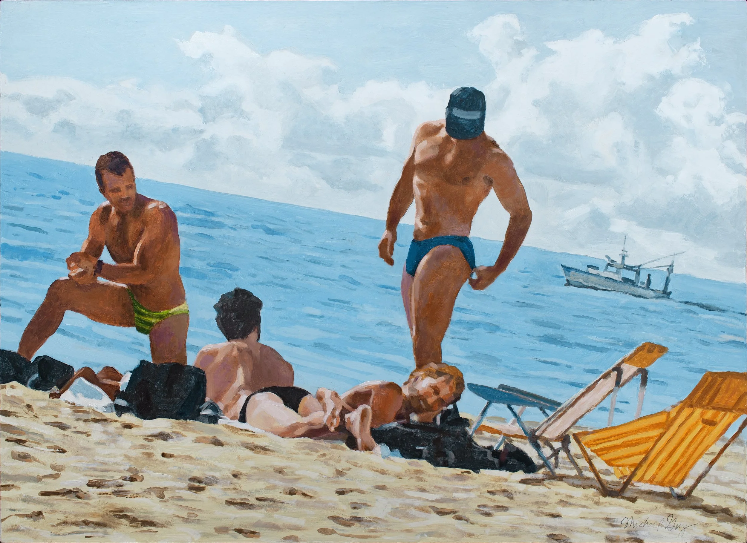Fresh Caught in Cape Cod Waters: 2024, oil on panel, 33" x 24", $2,600