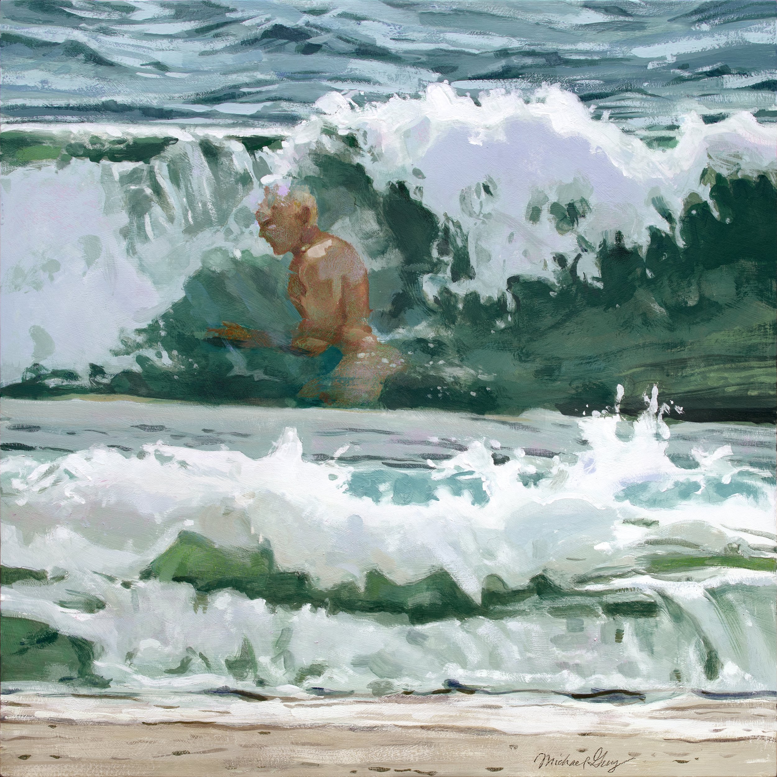 Sunken Treasure: 2026, gouache & colored pencil on panel, 24” x 24”, $2,000