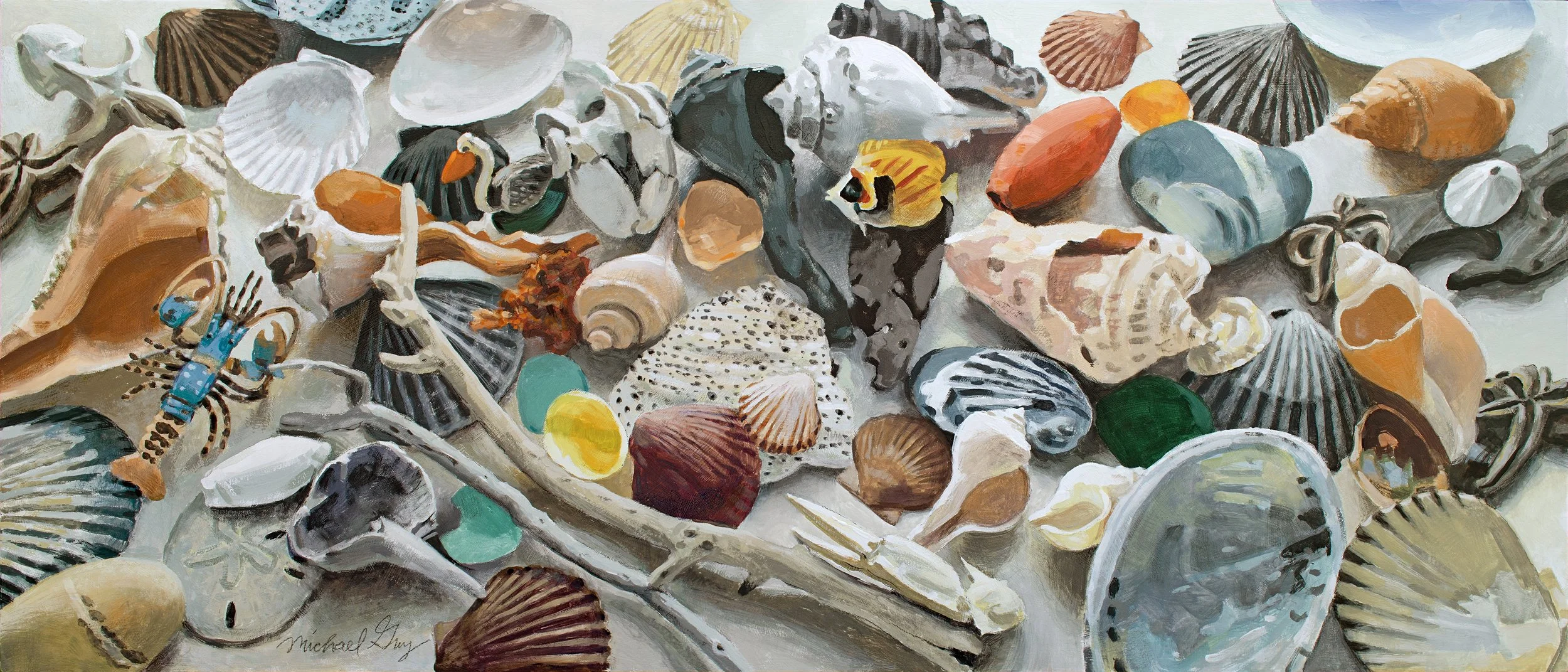 Upon Closer Examination: 2026, gouache on panel, 42" x 18", $2,300