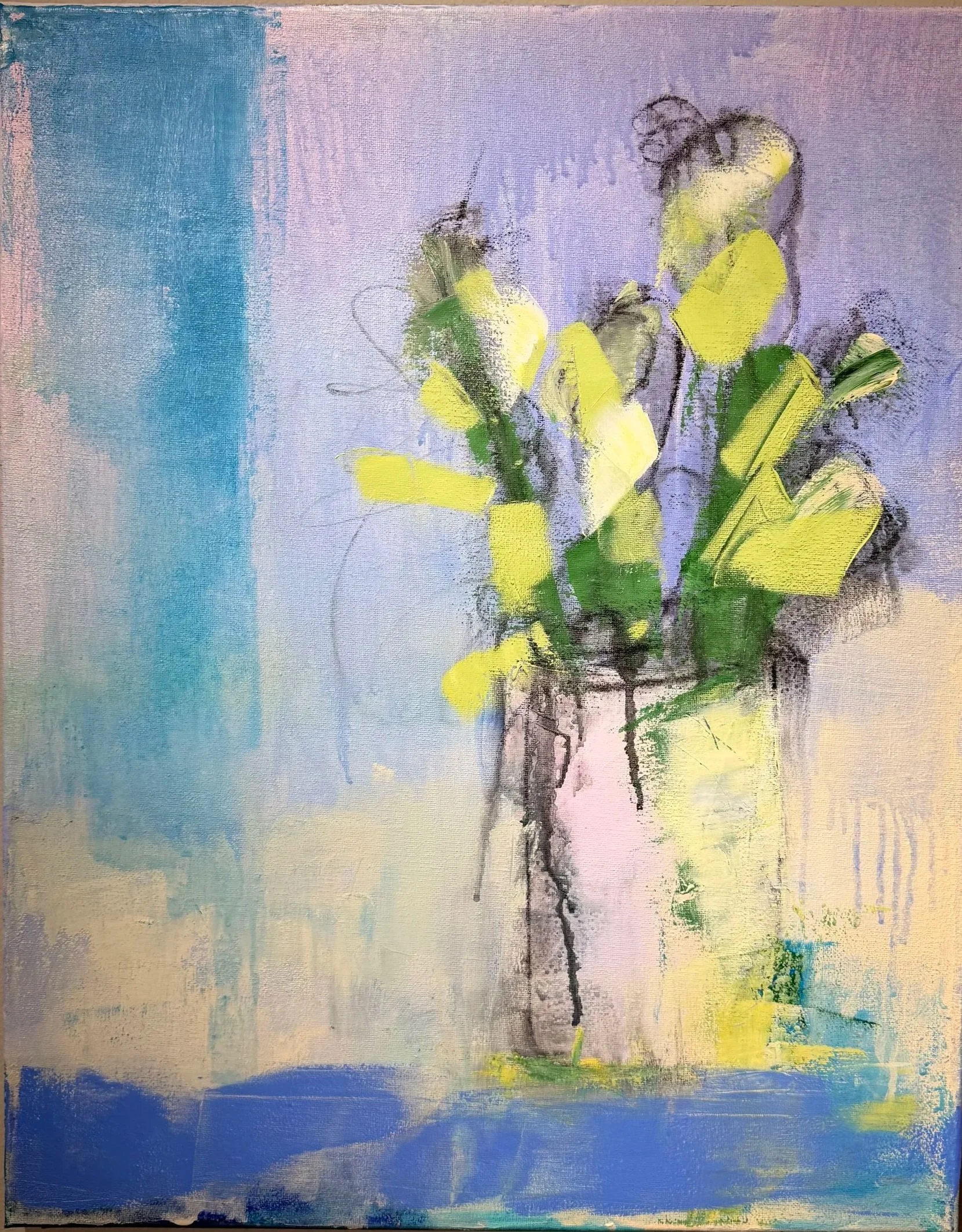 Flower Painting #1 2026 16" x 20", acrylic mixed media $2100