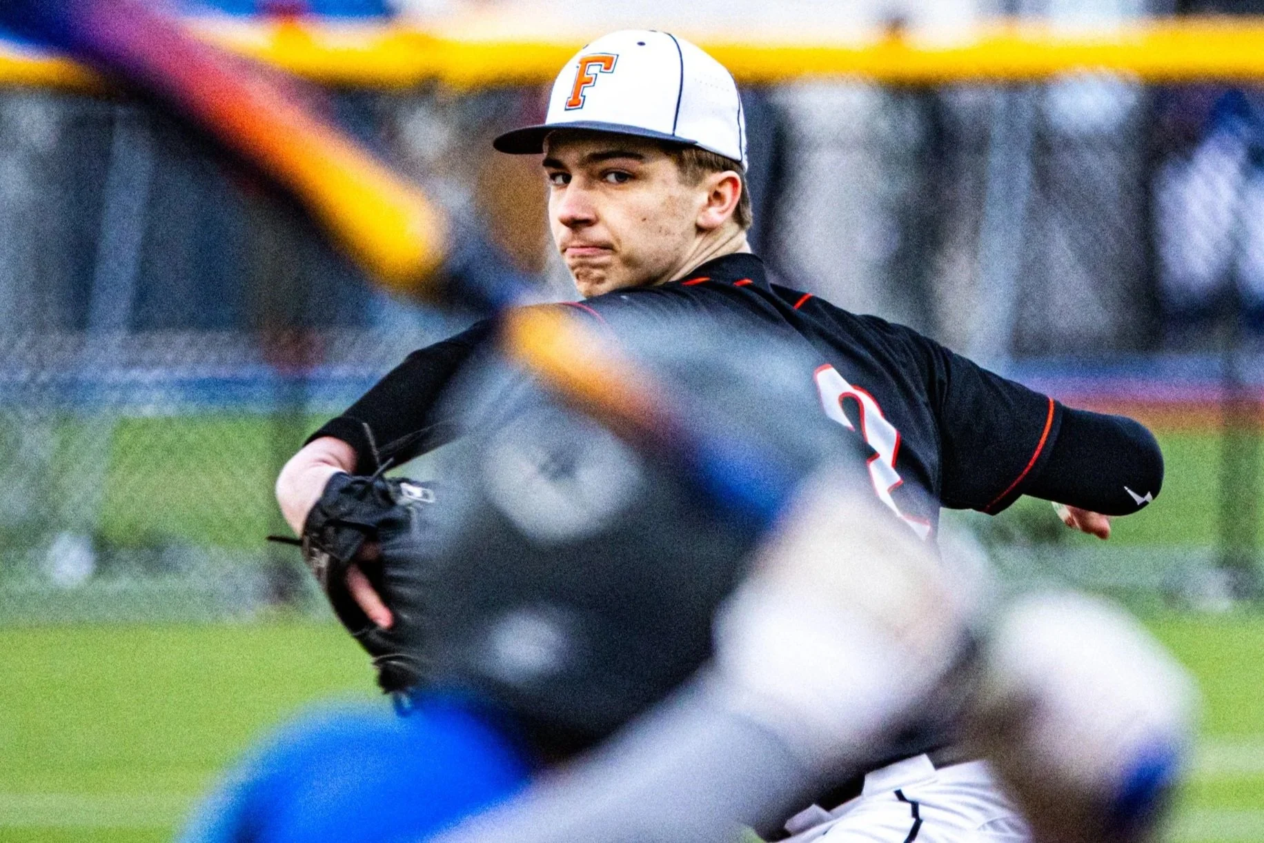 Fredonia pitcher Ashton Putney delivers a pitch during an exhibition game against Grand Island on Friday, April 3, 2025. (Isaac Williams)