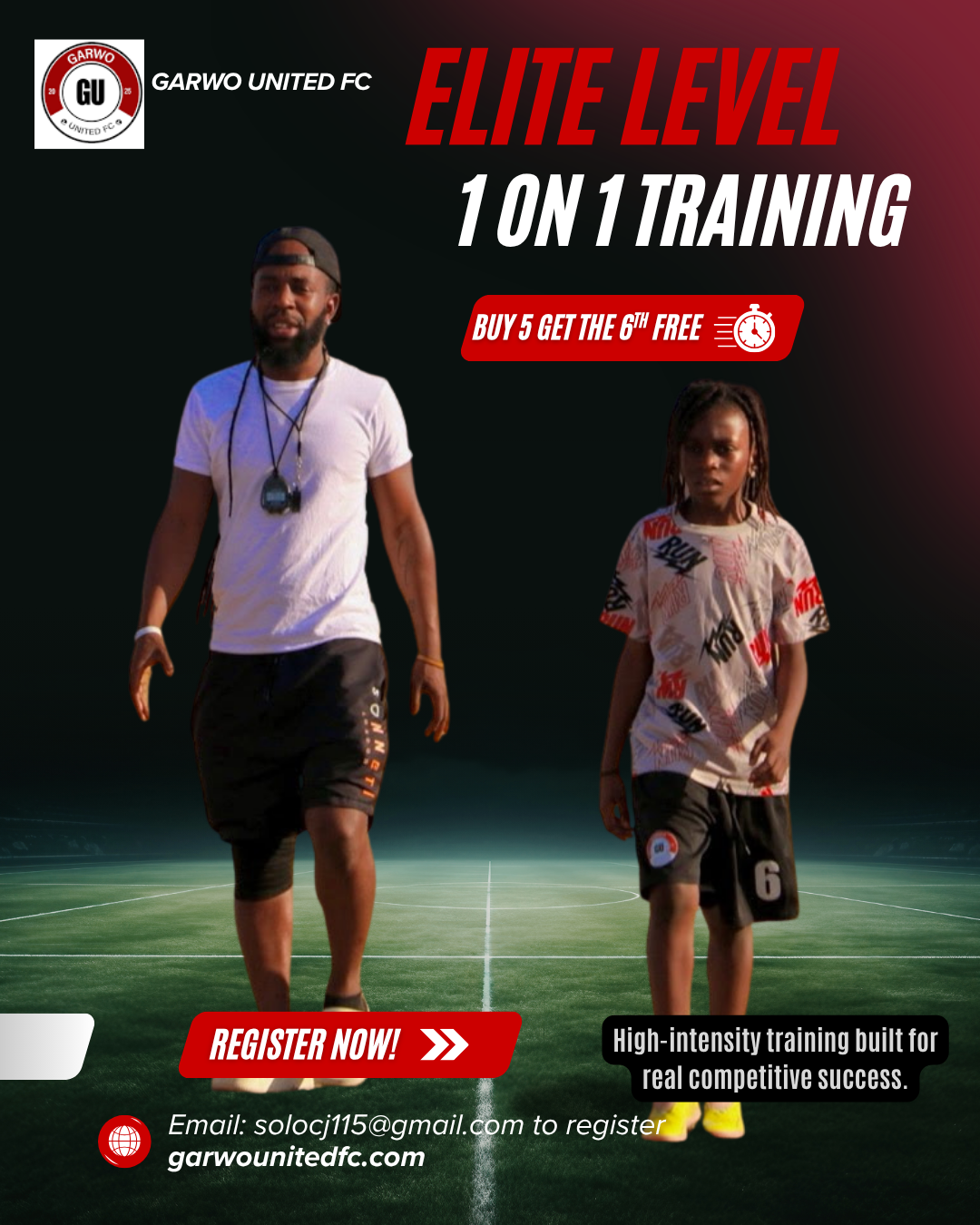 Elite 1 on 1 Training (Buy 5 Get the 6th Free)