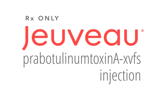 Jeuveau wrinkle-relaxing neurotoxin treatment logo.