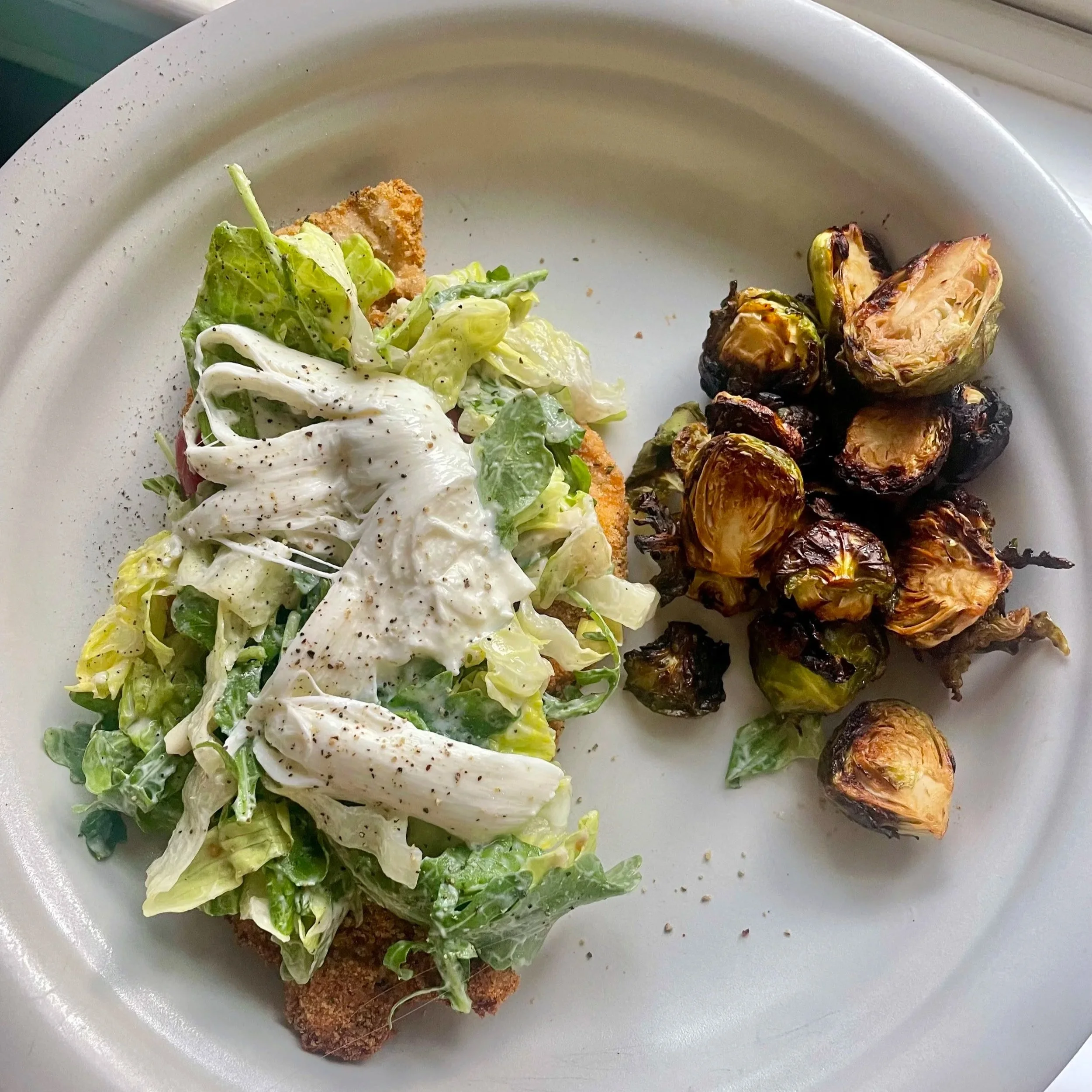 Golden Chicken Cutlets &amp; Caesar Salad