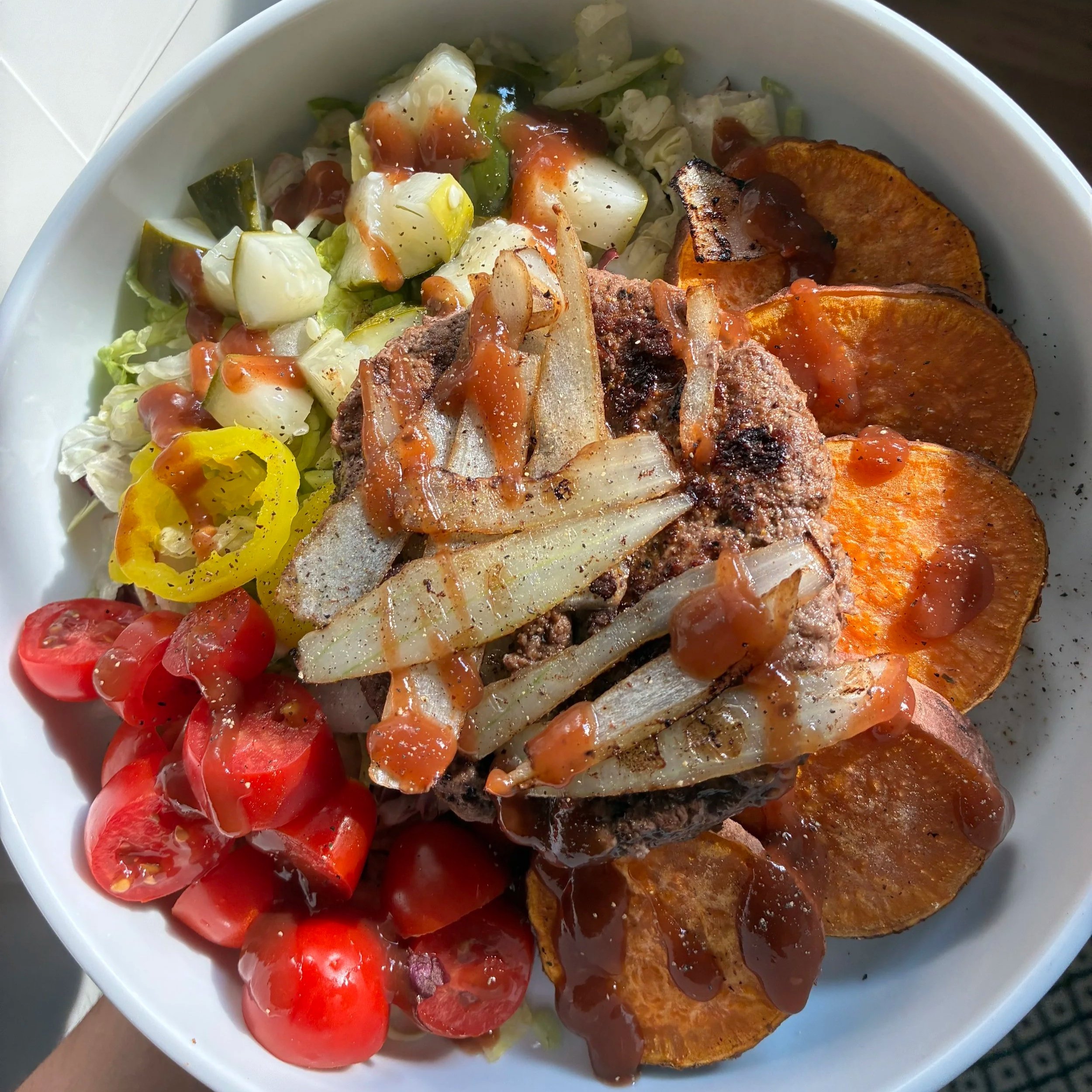 Ground Beef Burger Bowl 