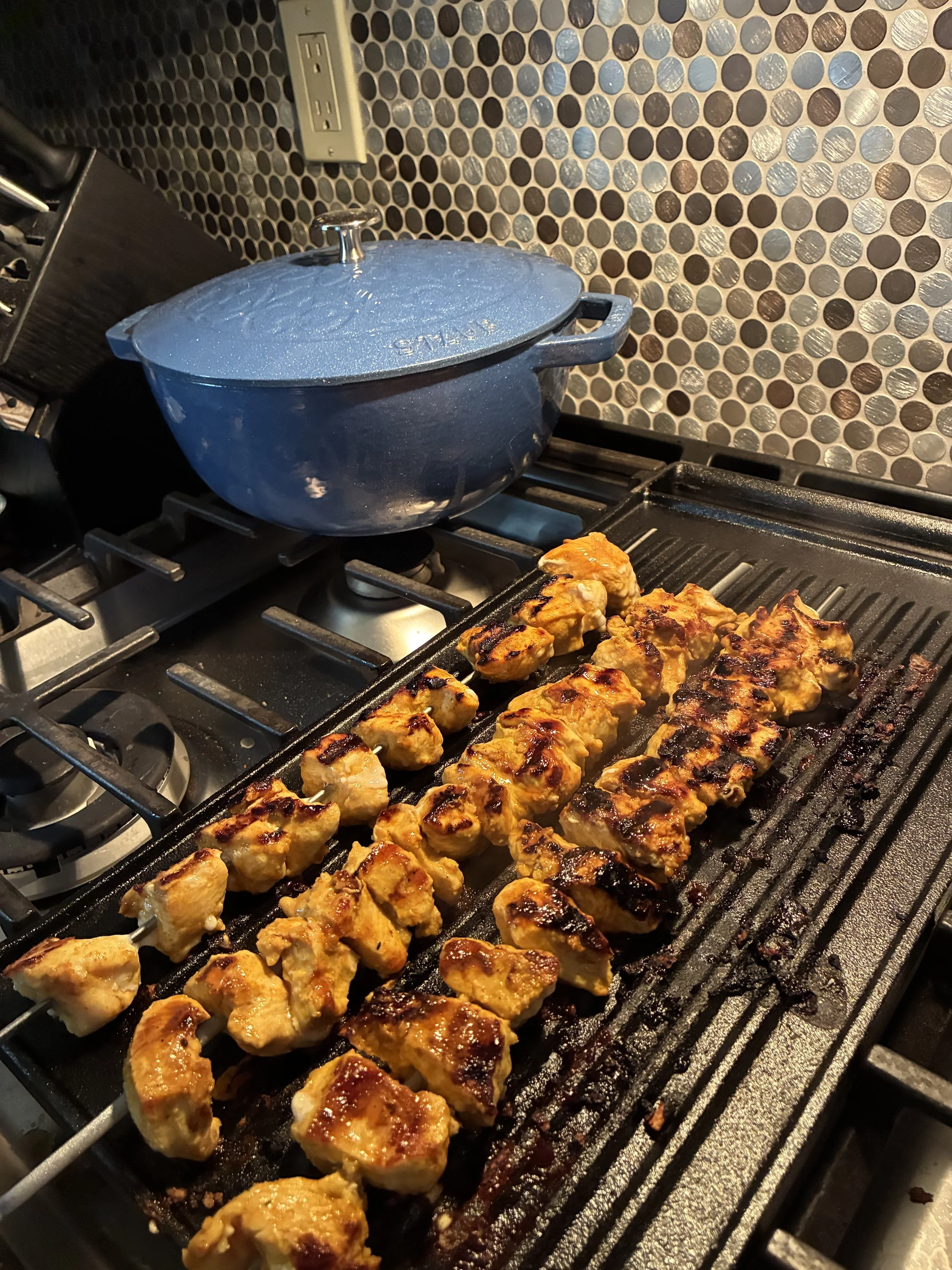 For the BEST grilled chicken, this cast iron grill is a must have !!
