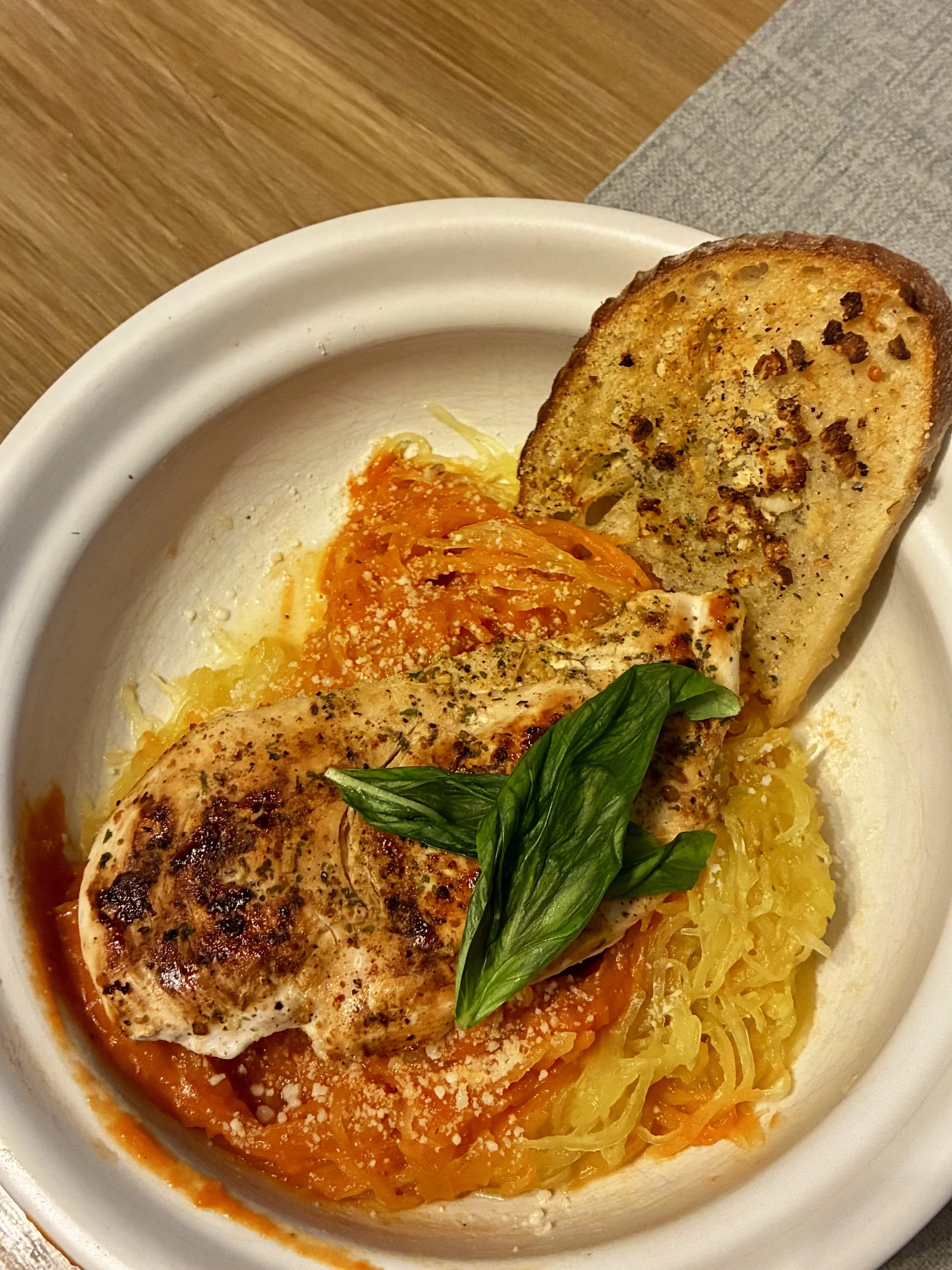 Vodka Sauce Spaghetti Squash with Grilled Chicken