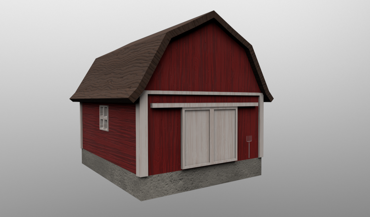Barn & Pitchfork, Modeled in 3Ds Max, Textured in Substance Painter