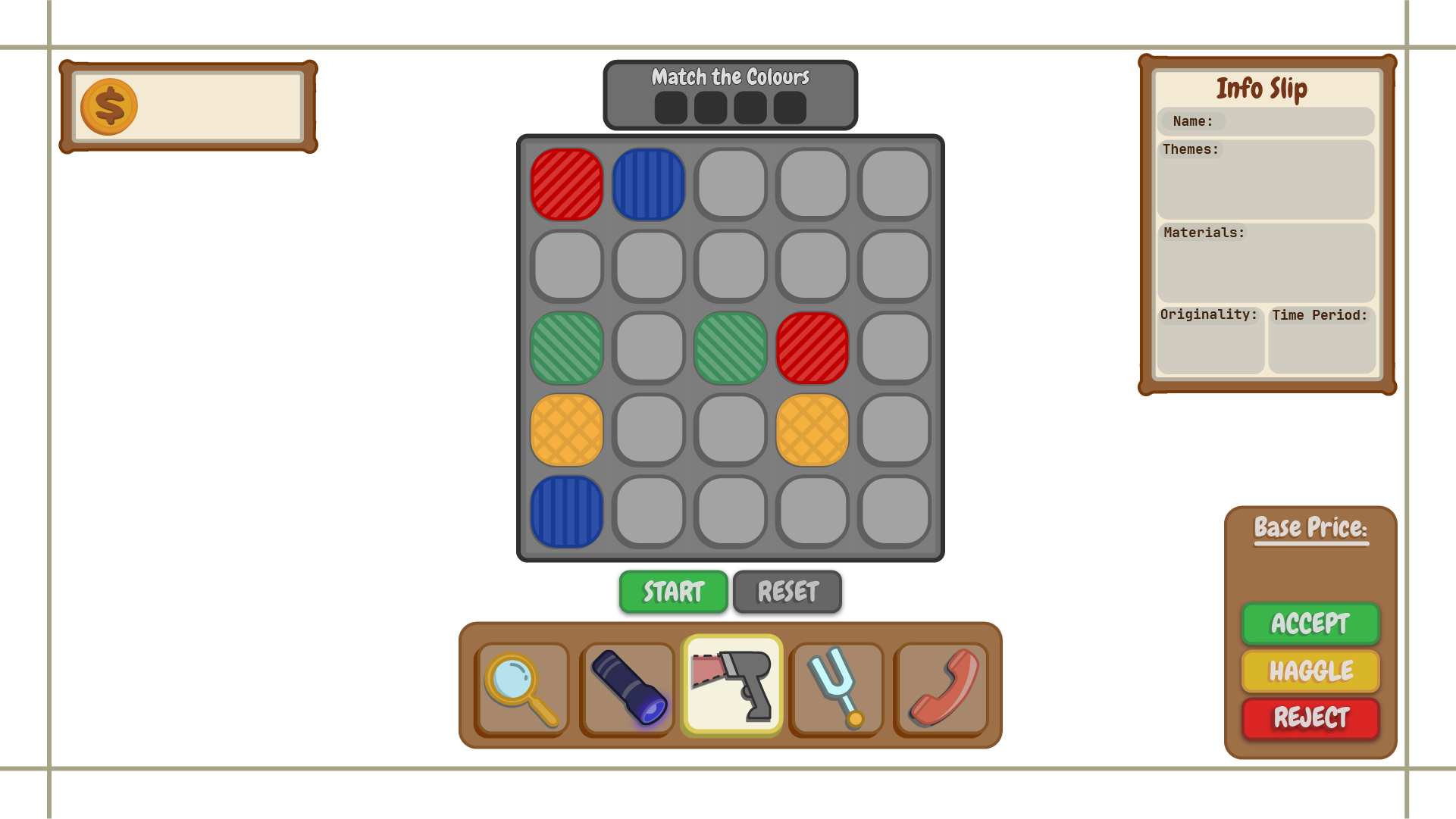 Scanner Mini Game UI Mockup, Made with Adobe Illustrator