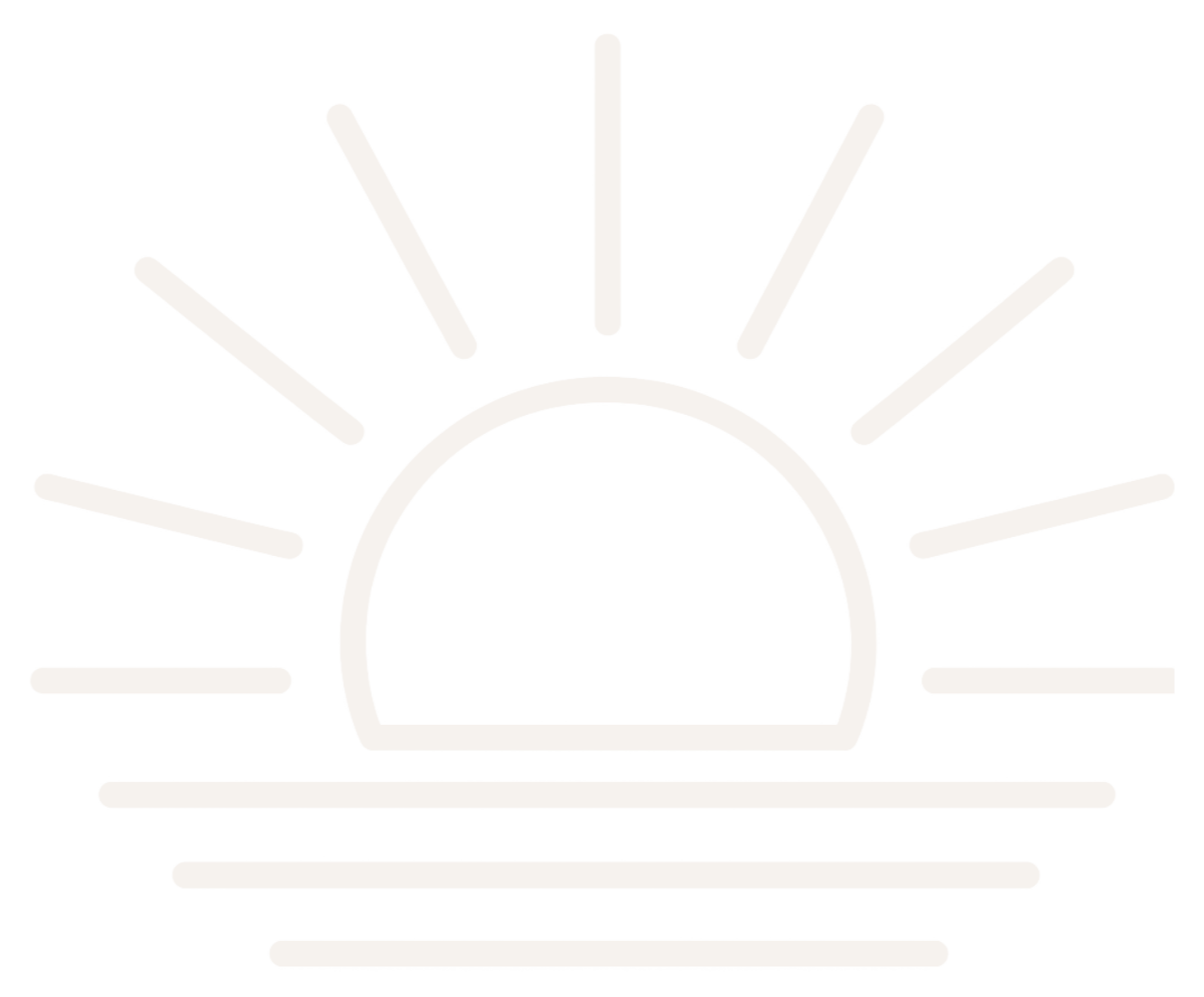 Om Baby decorative sunrise illustration representing calm and renewal, Los Angeles newborn care