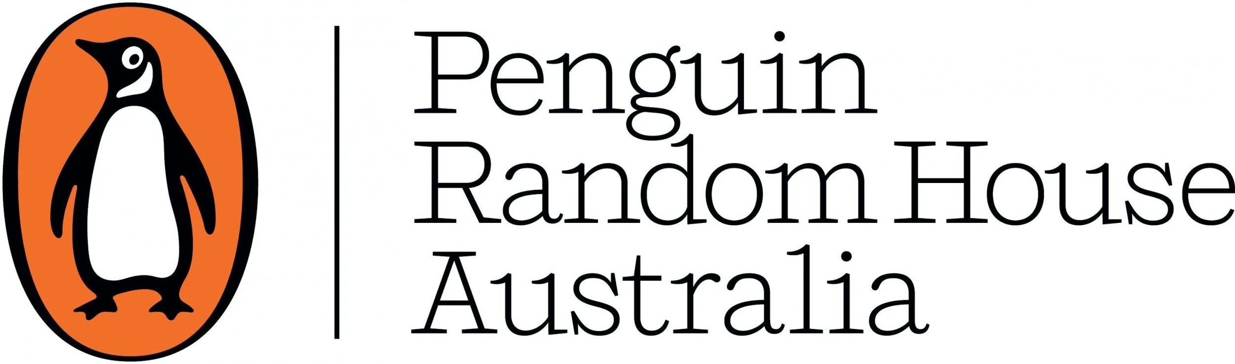 Logo of Penguin Random House Australia featuring a stylized penguin within an orange oval and the company name in black text to the right.