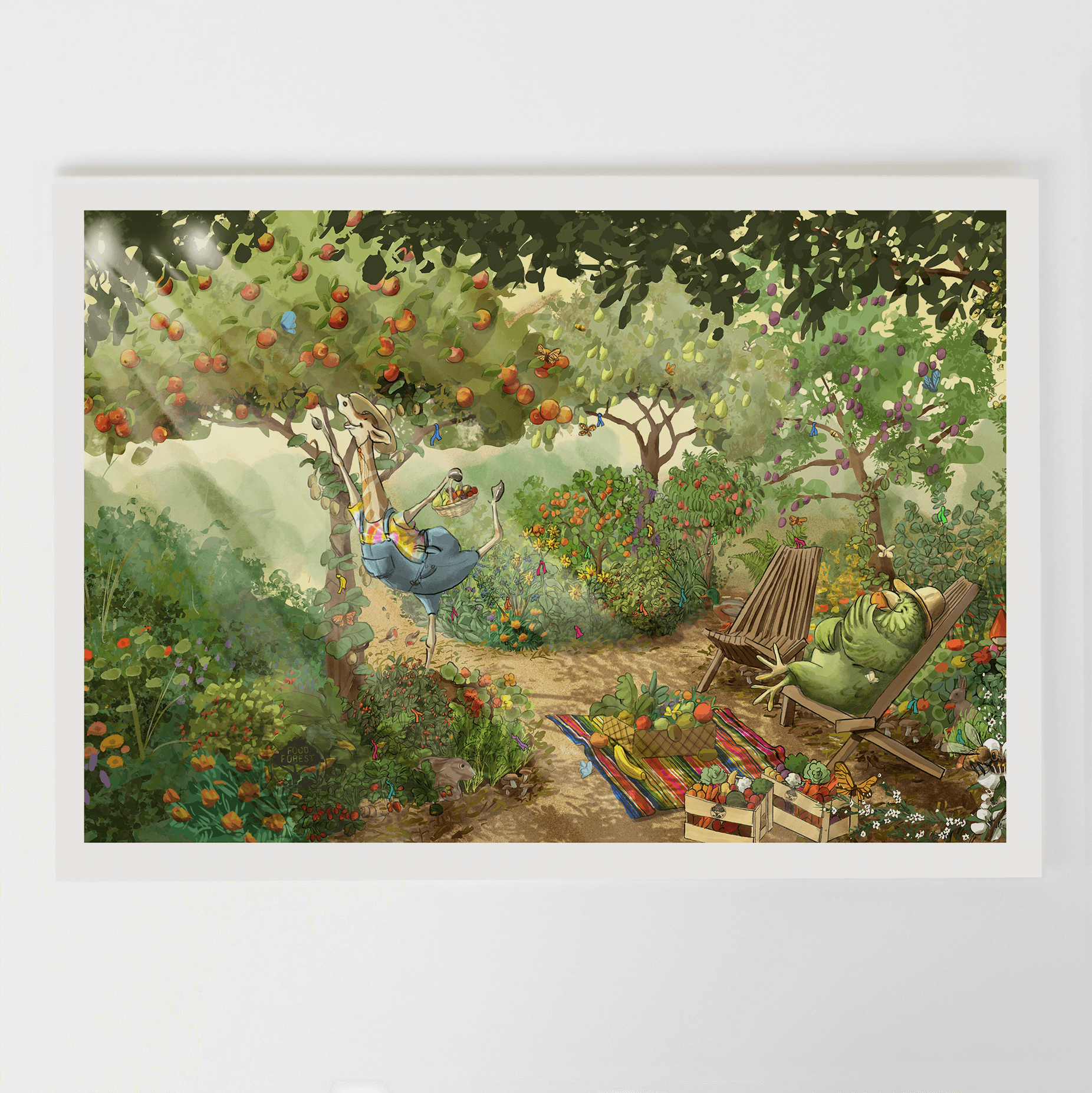 Giraffe the Gardener - pg 20-21 Signed print