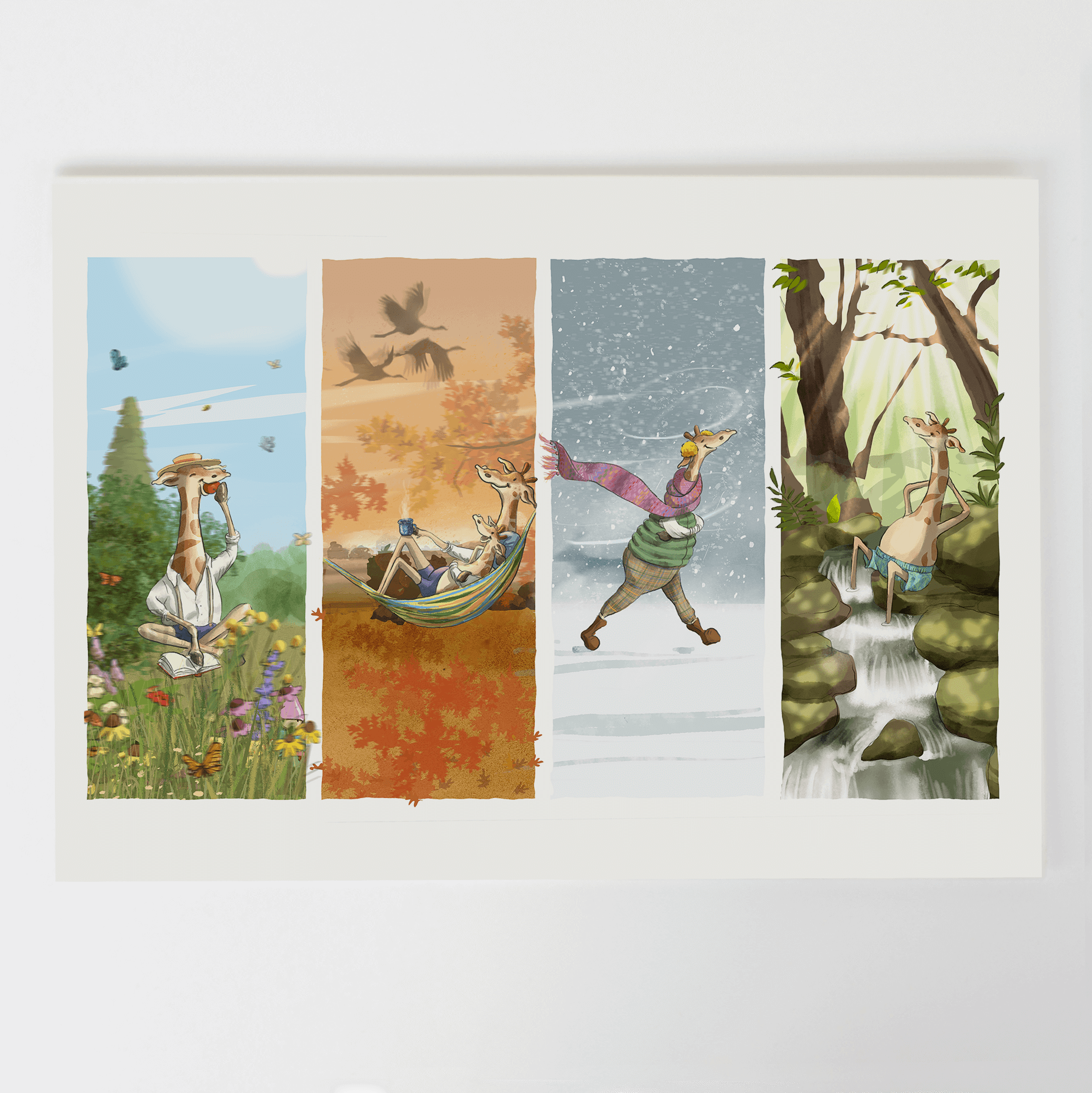 Giraffe the Gardener - pg 30-31 Signed print