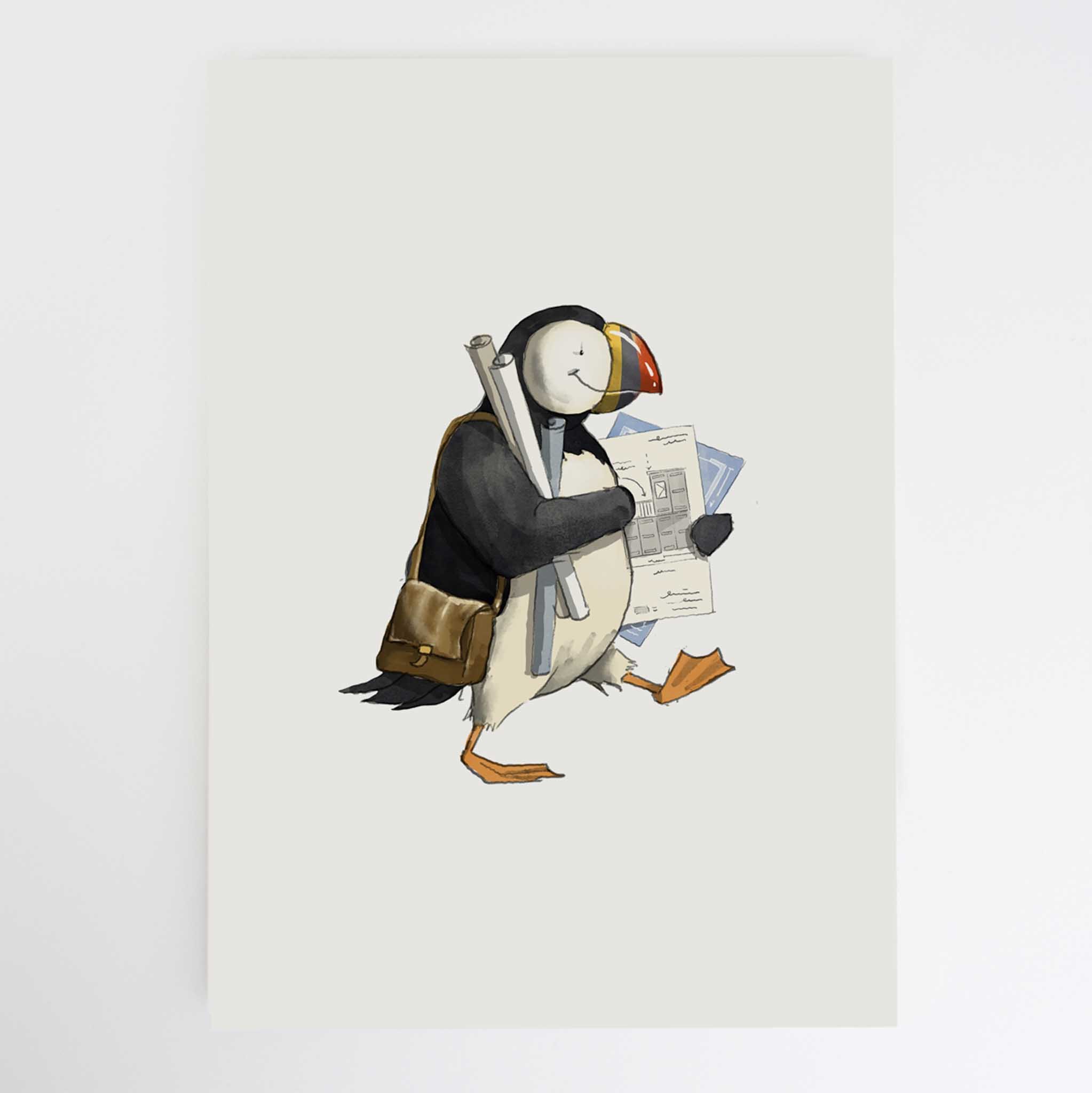 Puffin the Architect - pg 1 Signed print