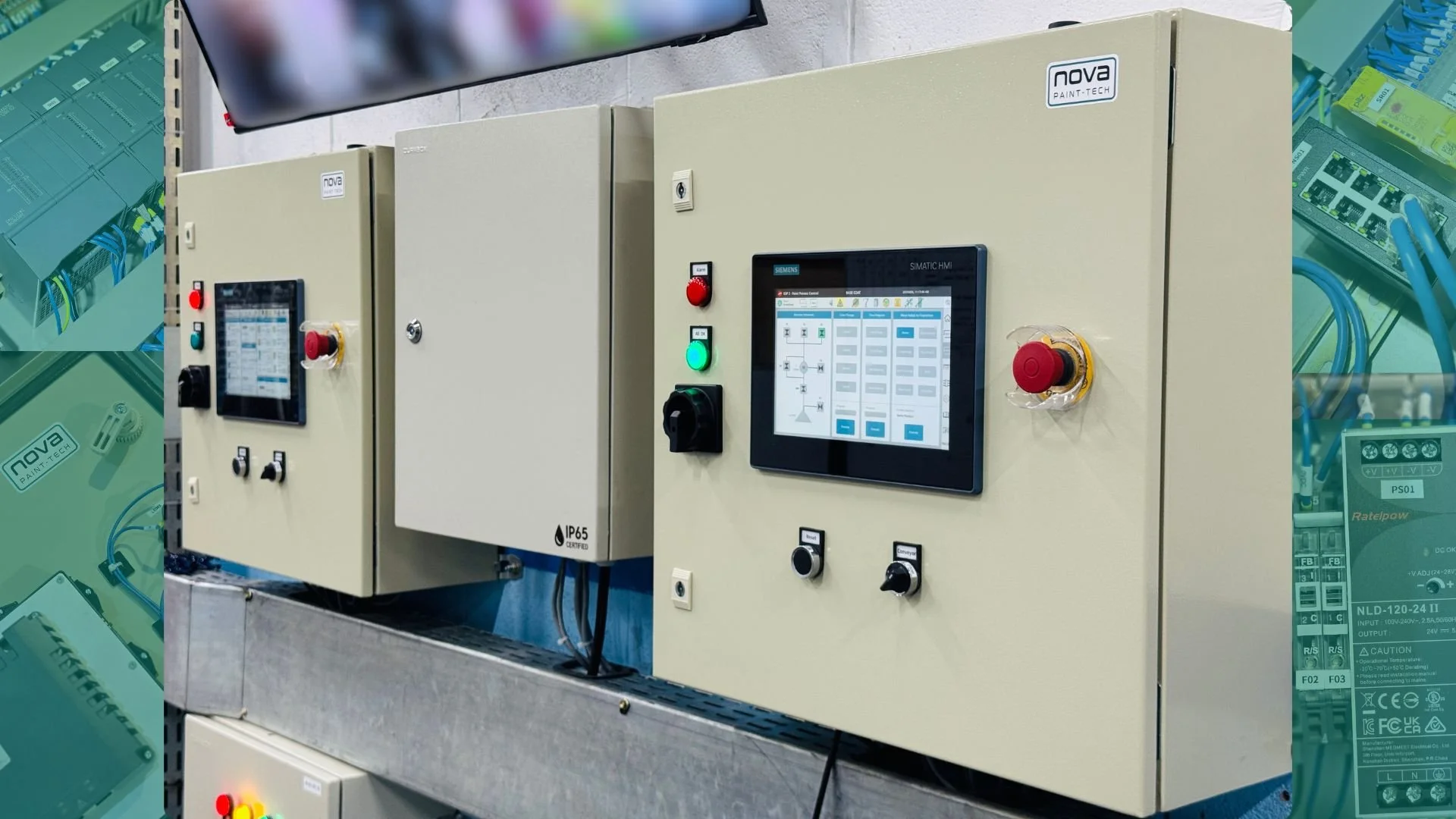 Electrical control panel for paint process control