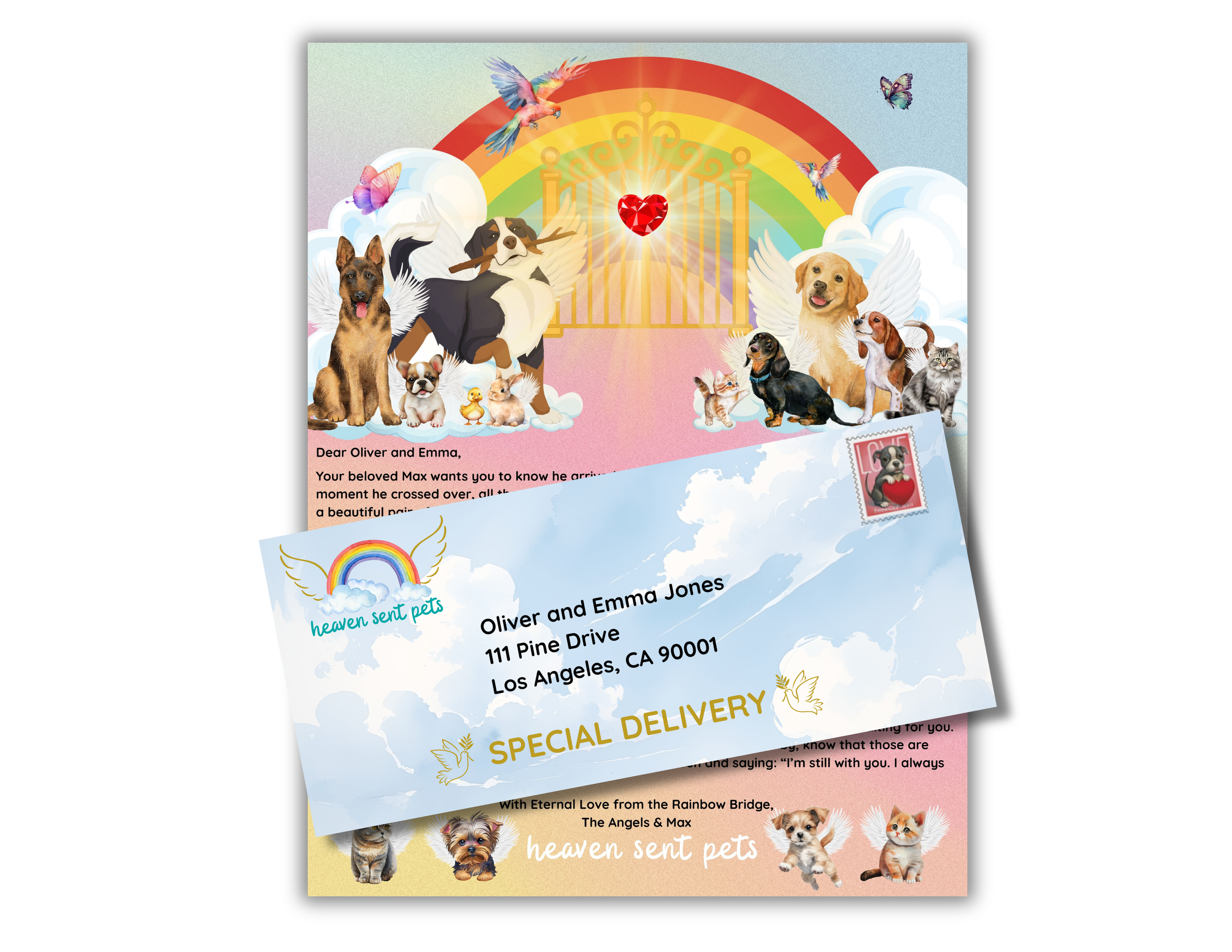 Personalized Rainbow Bridge Letter