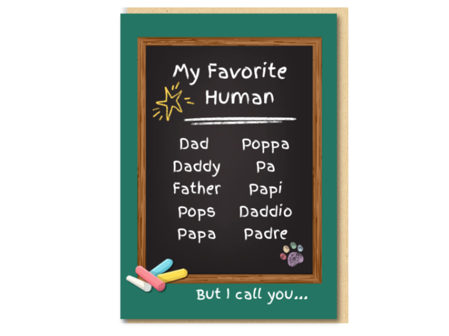 Father's Day card from the pet