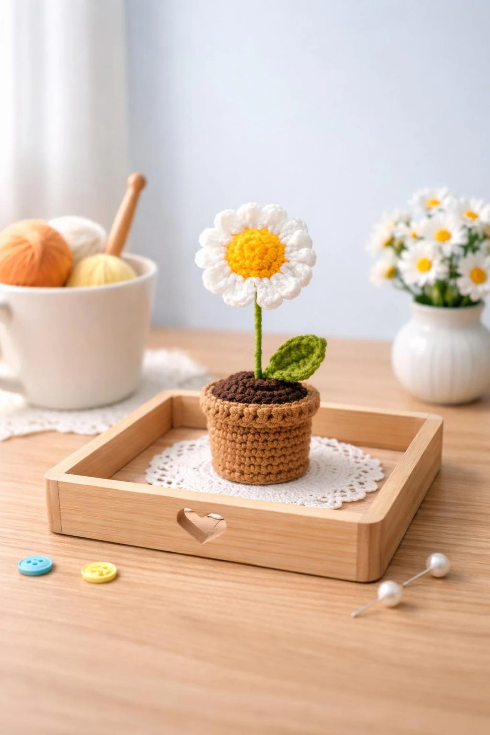 Handmade Sunflower Crochet Plant