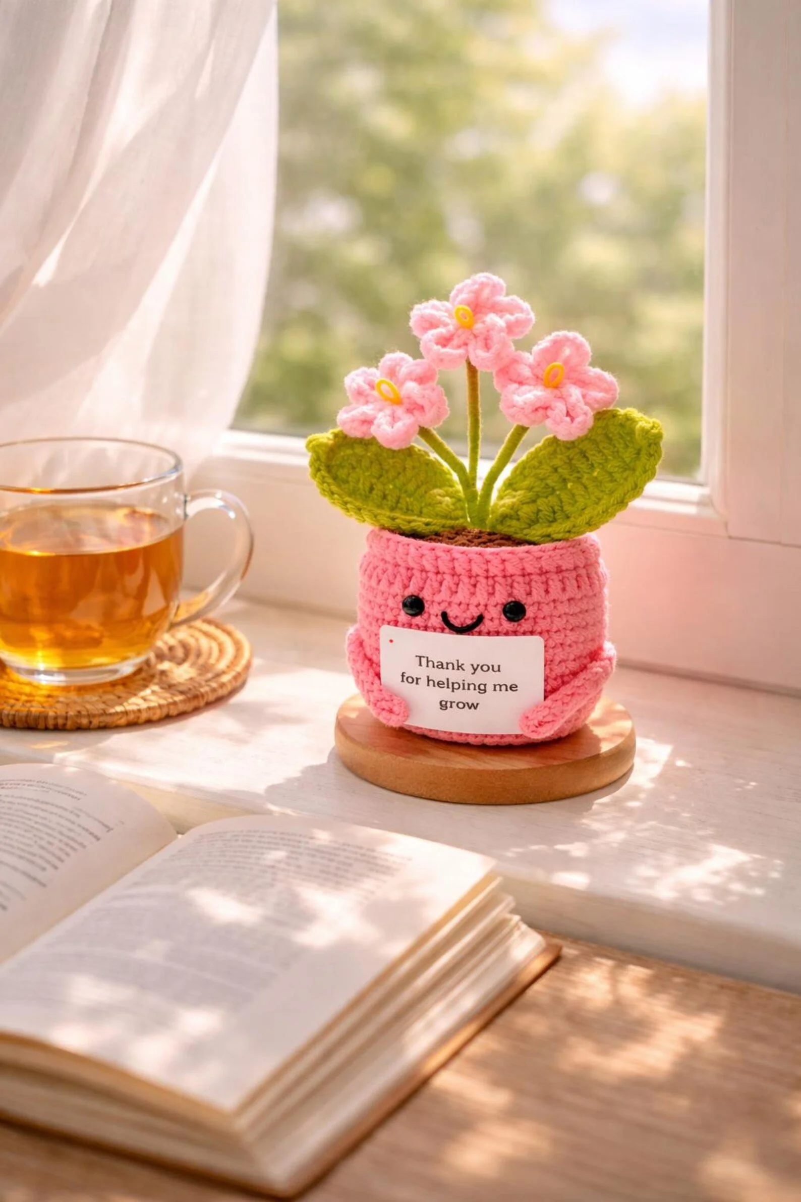 Crochet Flower Pot Quote