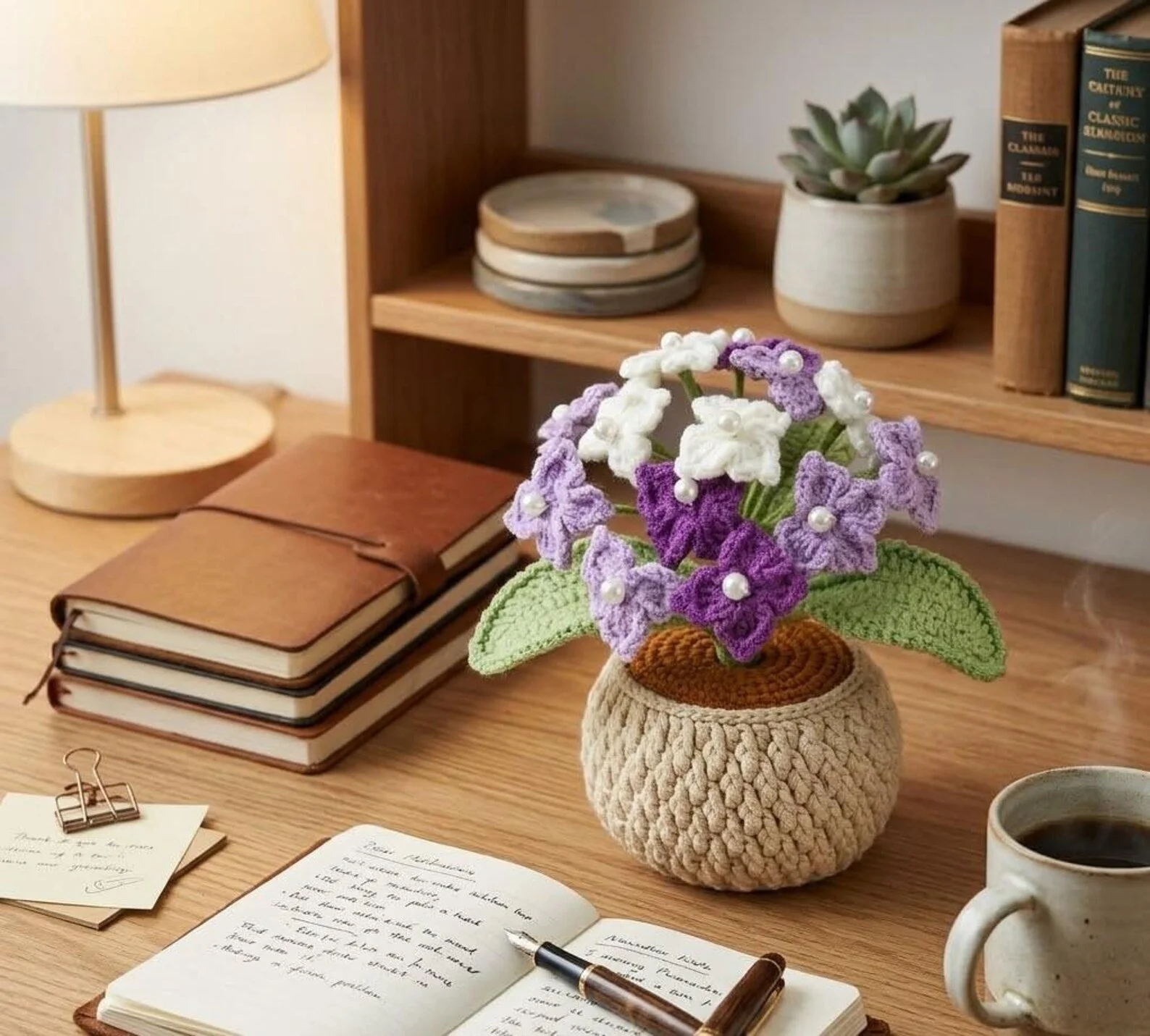 Handmade Floral Crochet Pot
