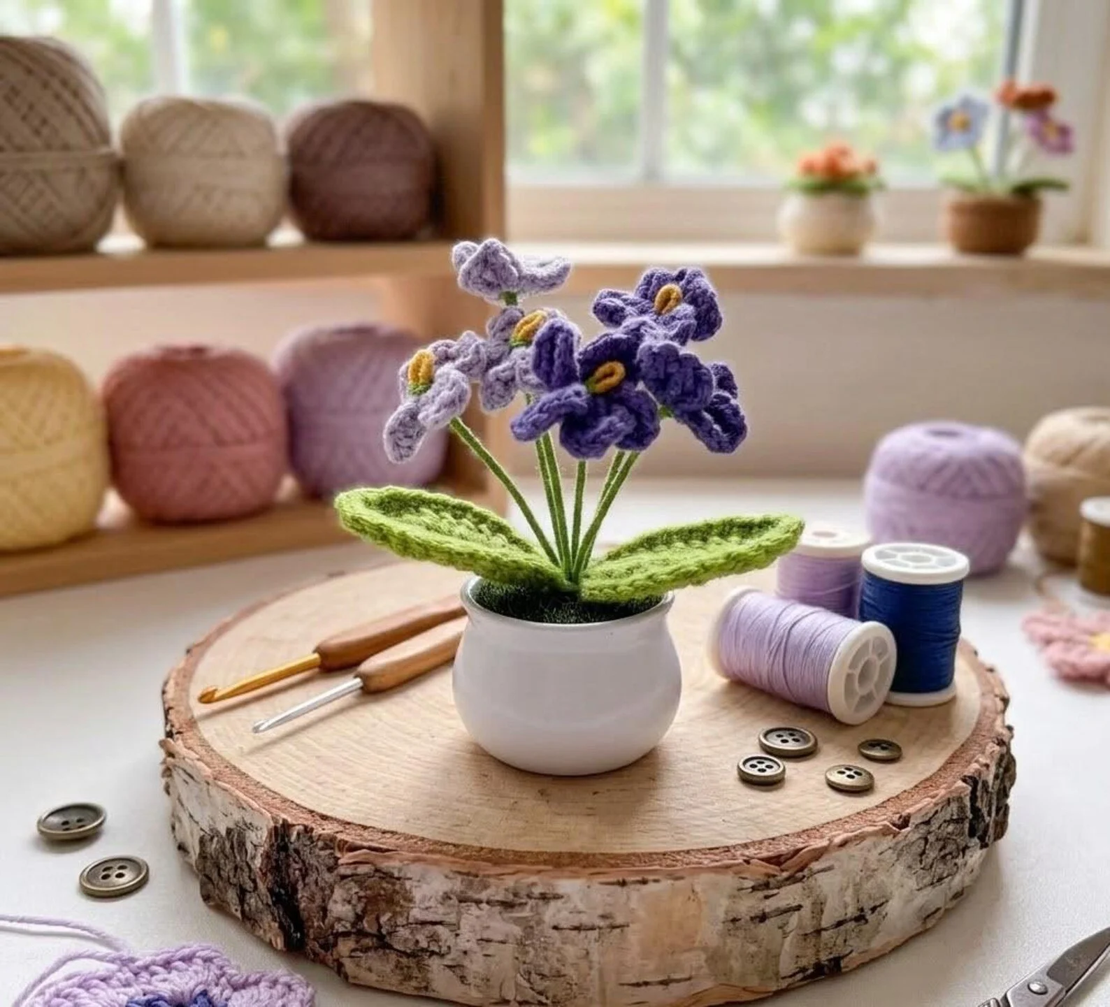 Handmade Crochet Flower Pot