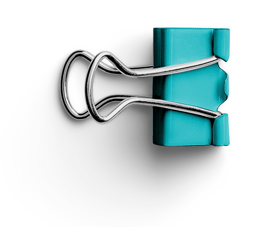 A teal butterfly clip