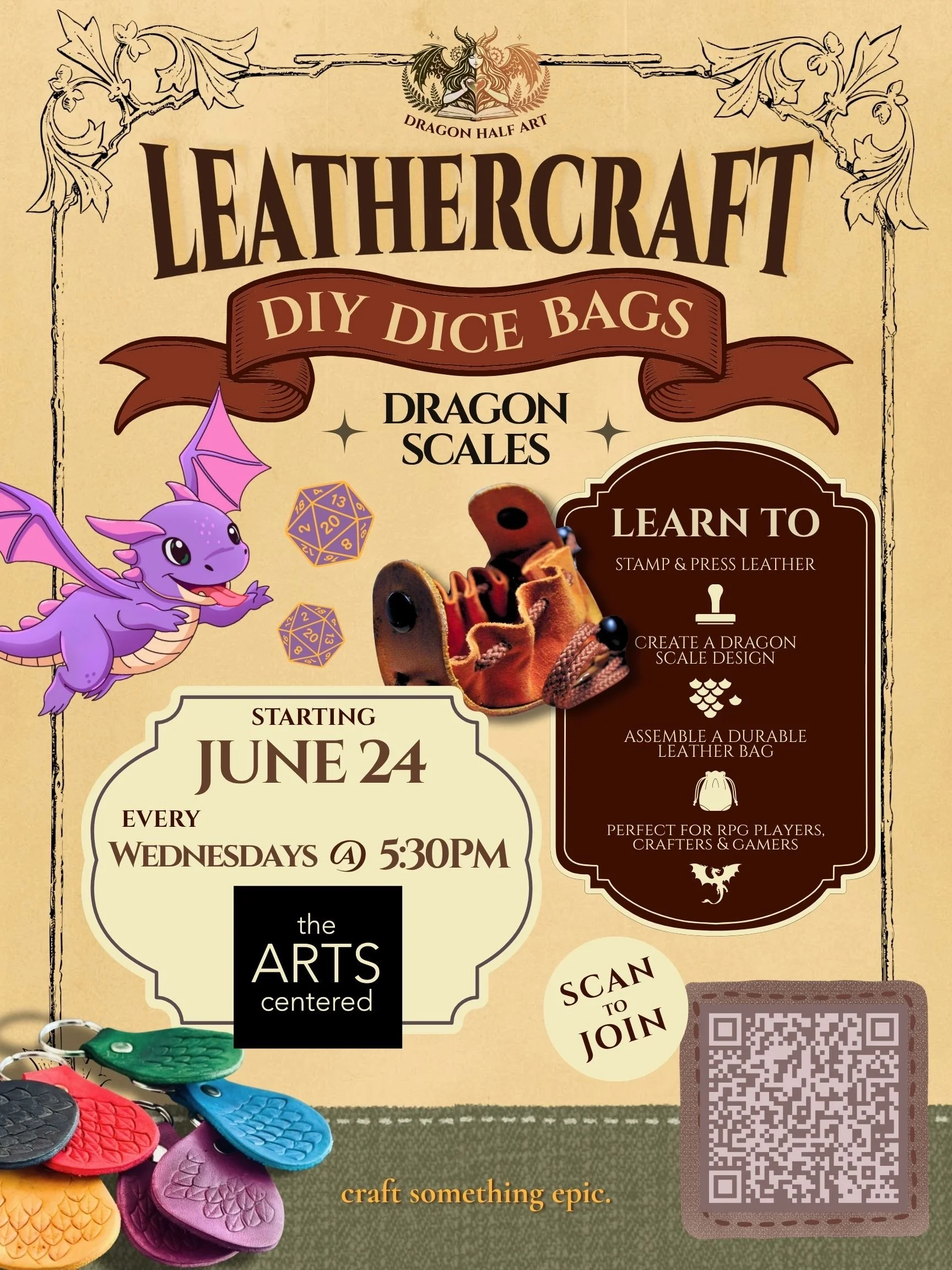 Leather Tie Die Or DIY Dice Bag Series 