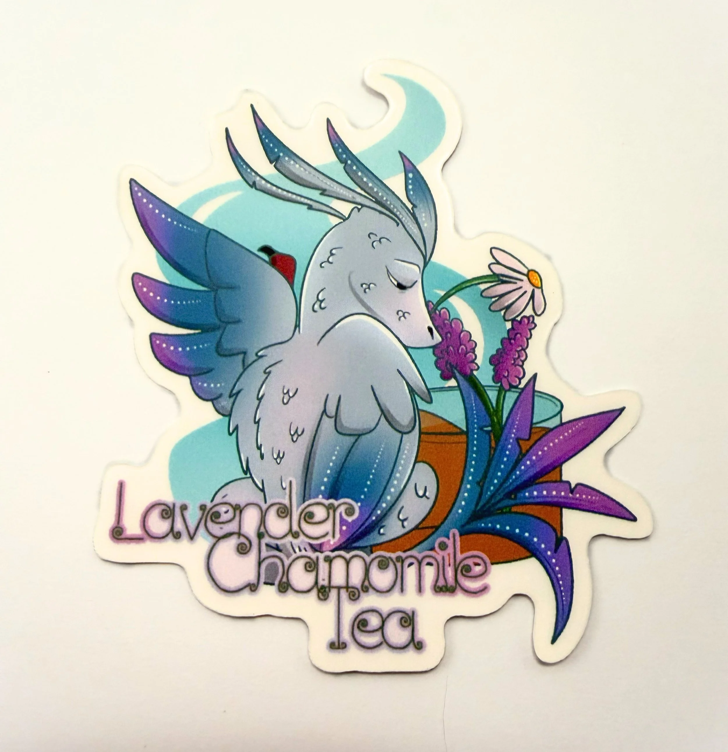 Lavender Chamomile Tea Dragon Sticker