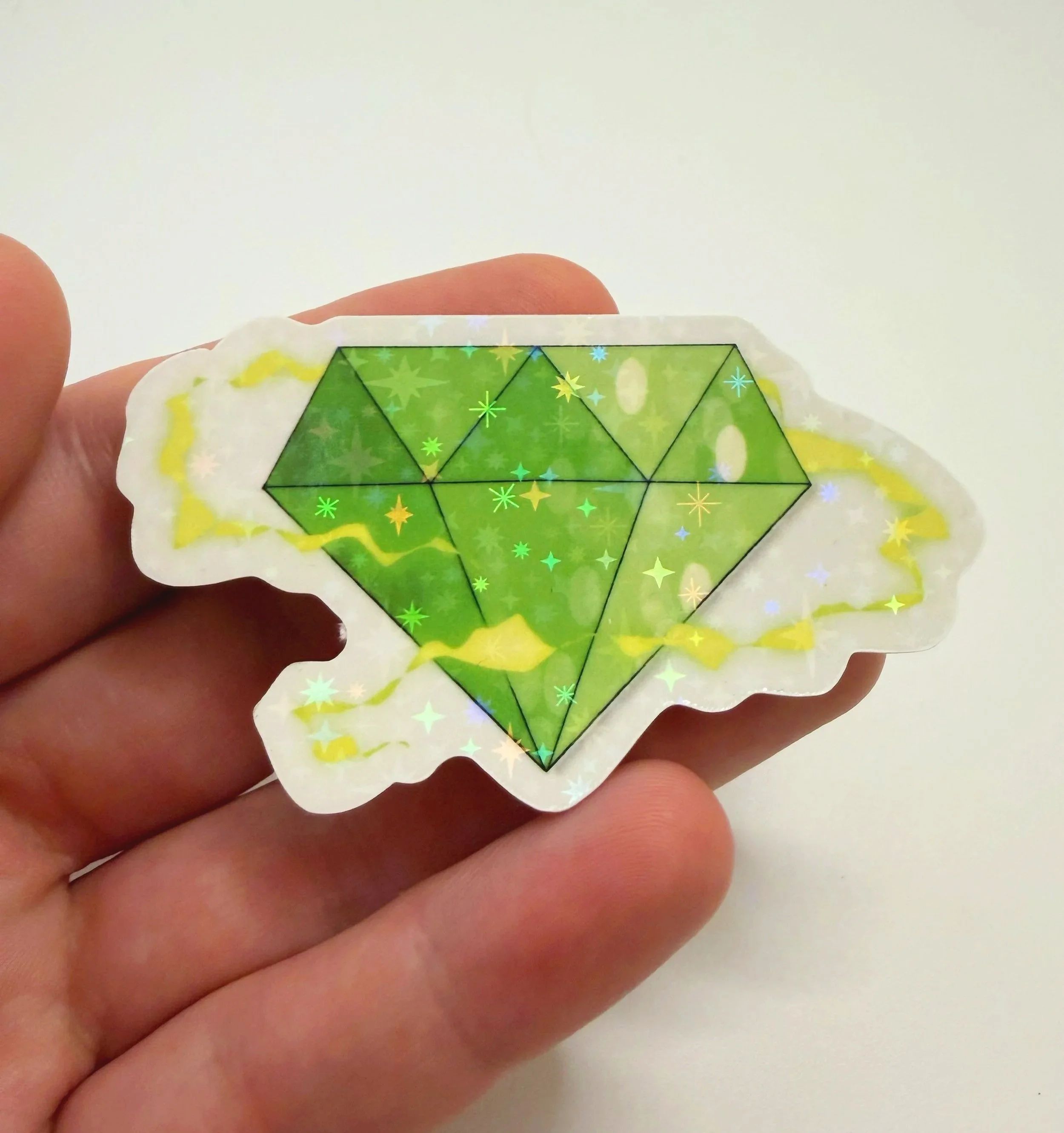 Green Holographic Gemstone Sticker