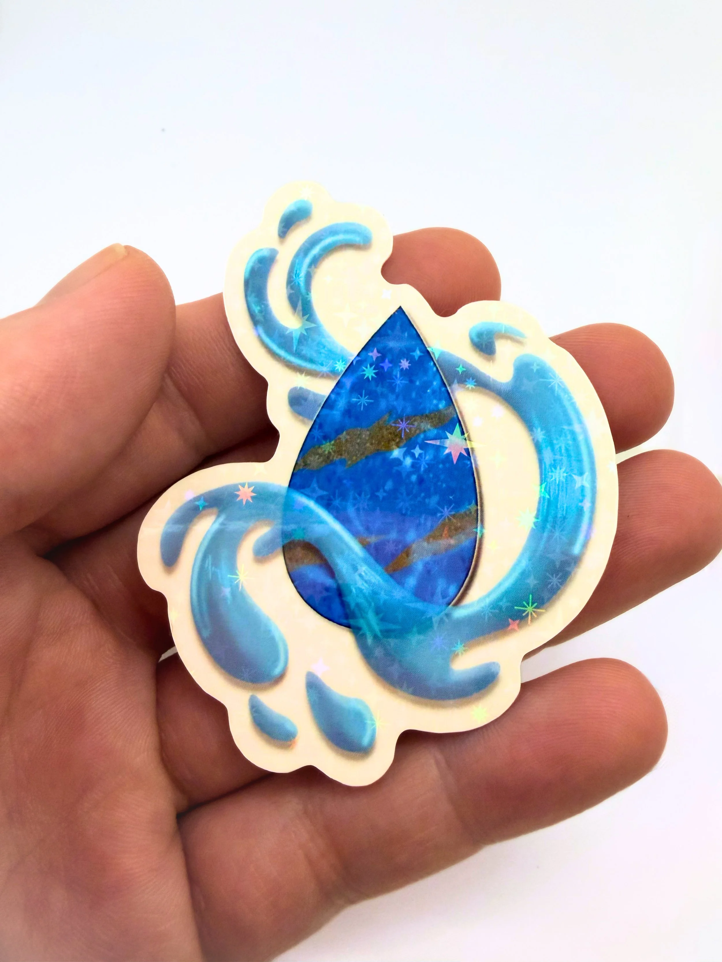 Water Gemstone Holographic Sticker