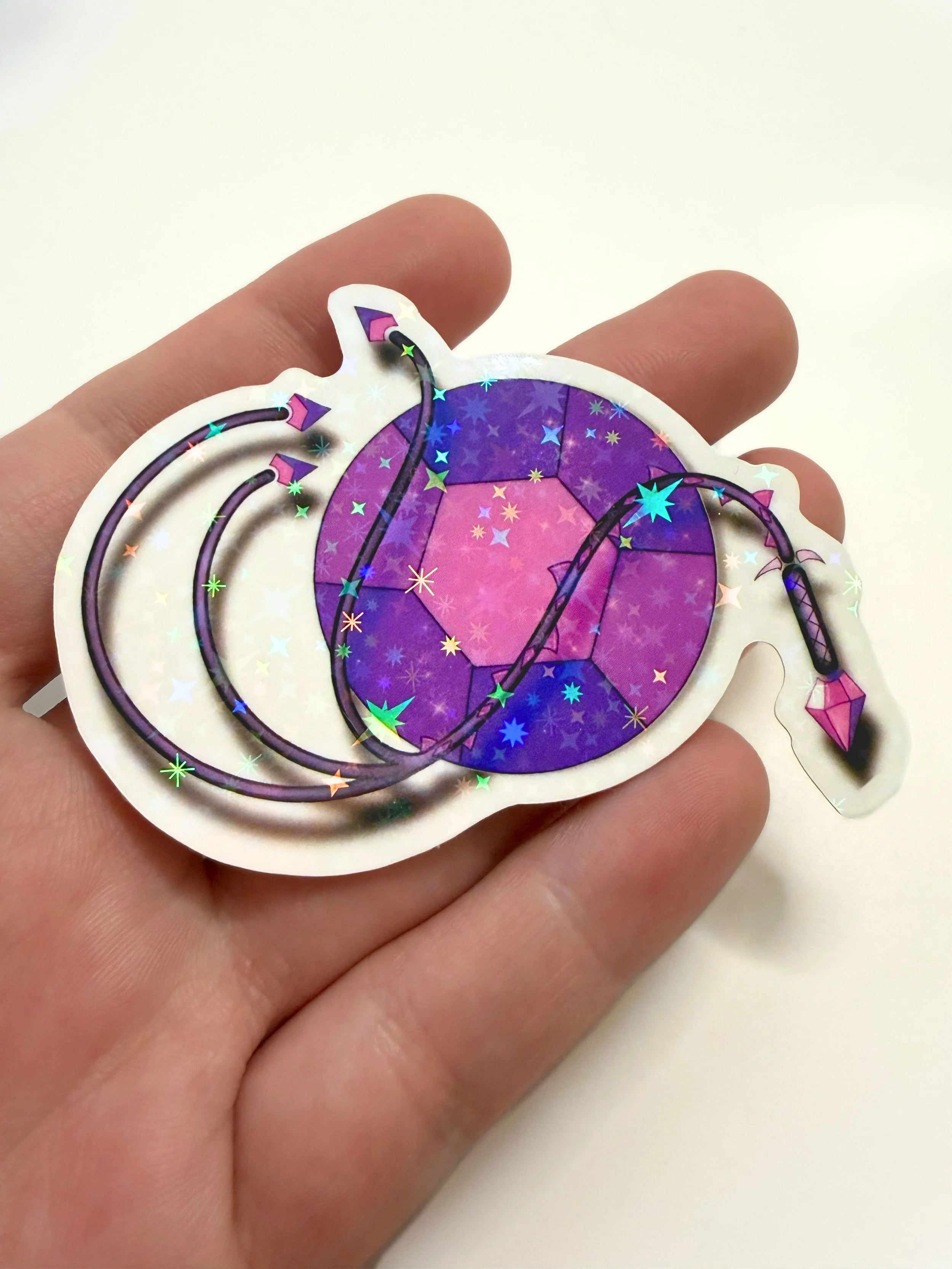 Amethyst Gemstone Holographic Sticker