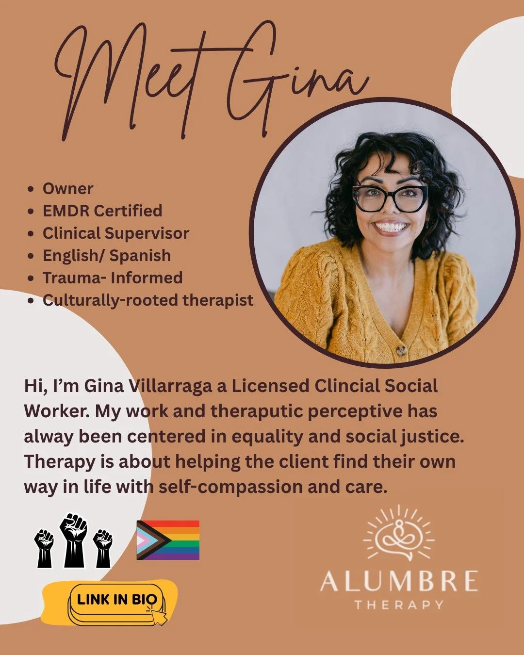 I was born in Bogot&aacute;, Colombia, and arrived in the United States at the age of two. As an immigrant, my story deeply impacts the work I do as a therapist, and I strive to offer therapy with a foundation of self-compassion, sensitivity and deep