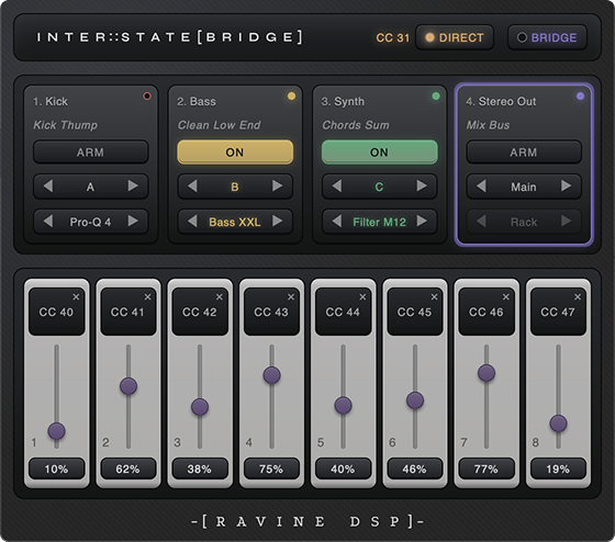 Inter::State[Bridge] is the central control surface across any DAW session running Inter::State