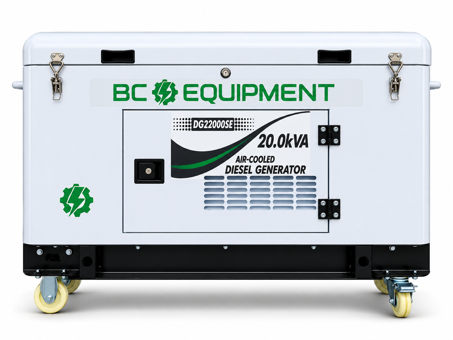 BC Equipment DG22000SE 20.0 kVA air-cooled diesel generator on casters